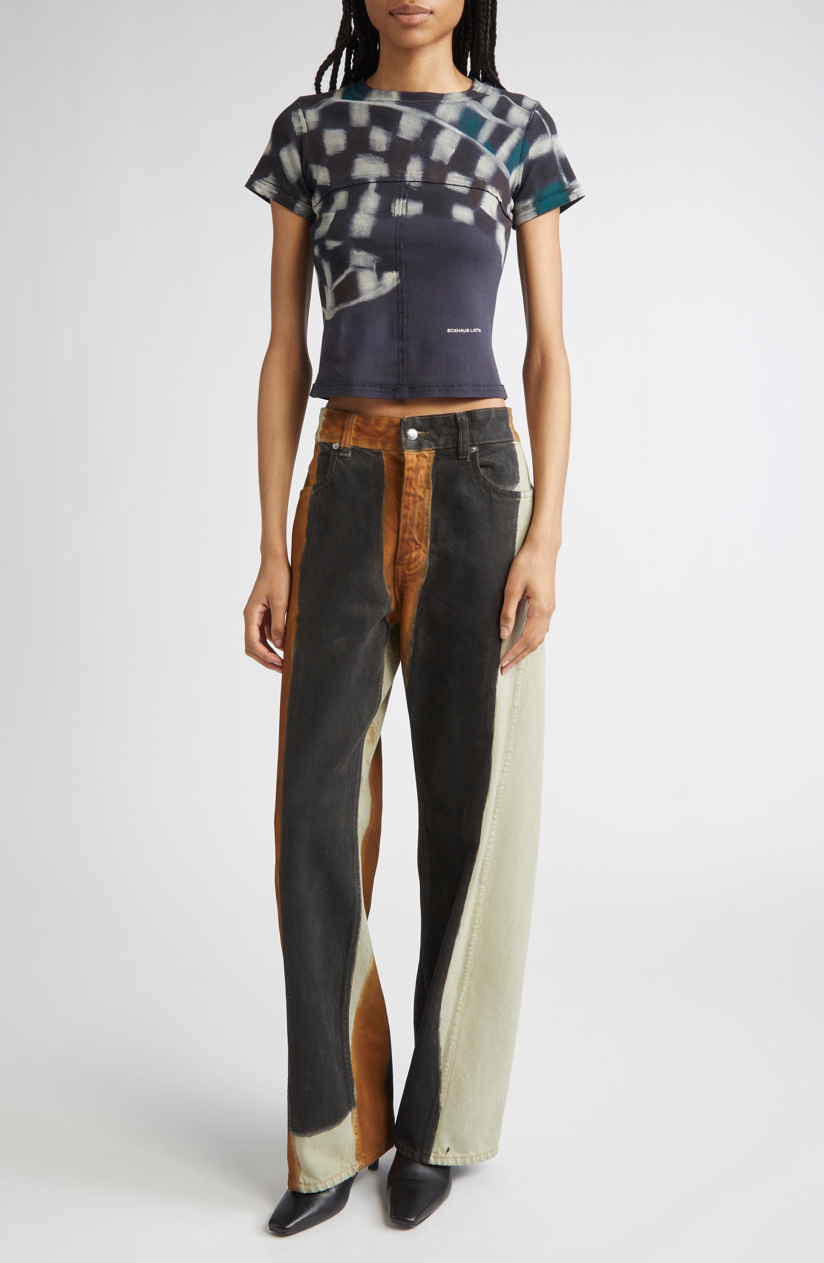 Eckhaus Latta Lapped Rib Baby Tee in Porcupine at Nordstrom - 2