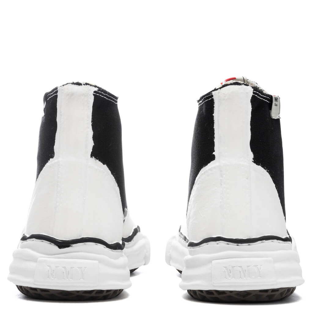 MAISON MIHARA YASUHIRO PETERSON HIGH OG SOLE RUBBER PAINTED CANVAS SNEAKER - BLACK/WHITE - 4