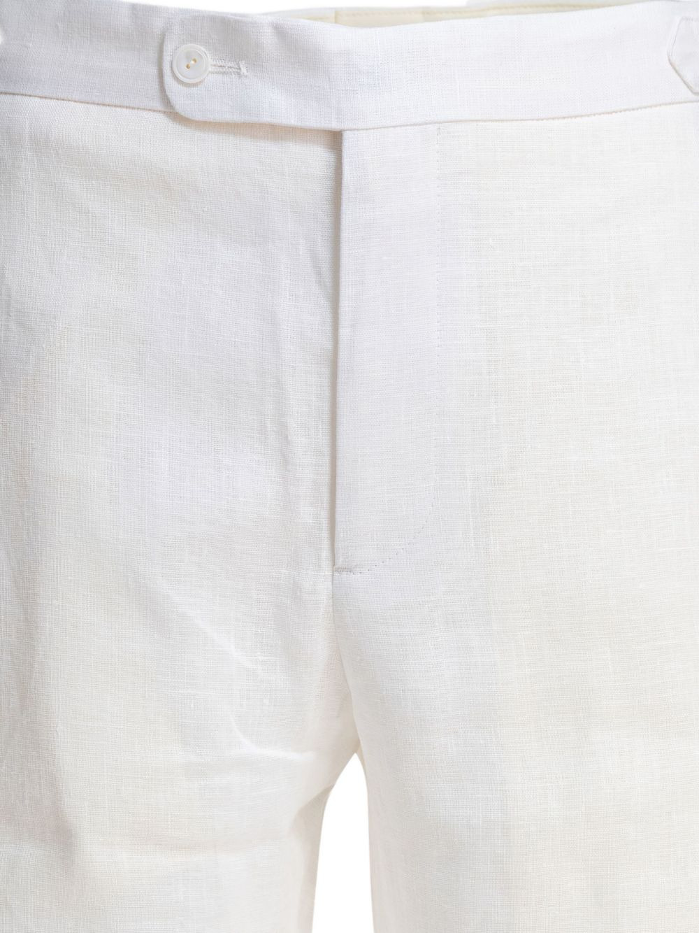 crochet-insert linen trousers - 3