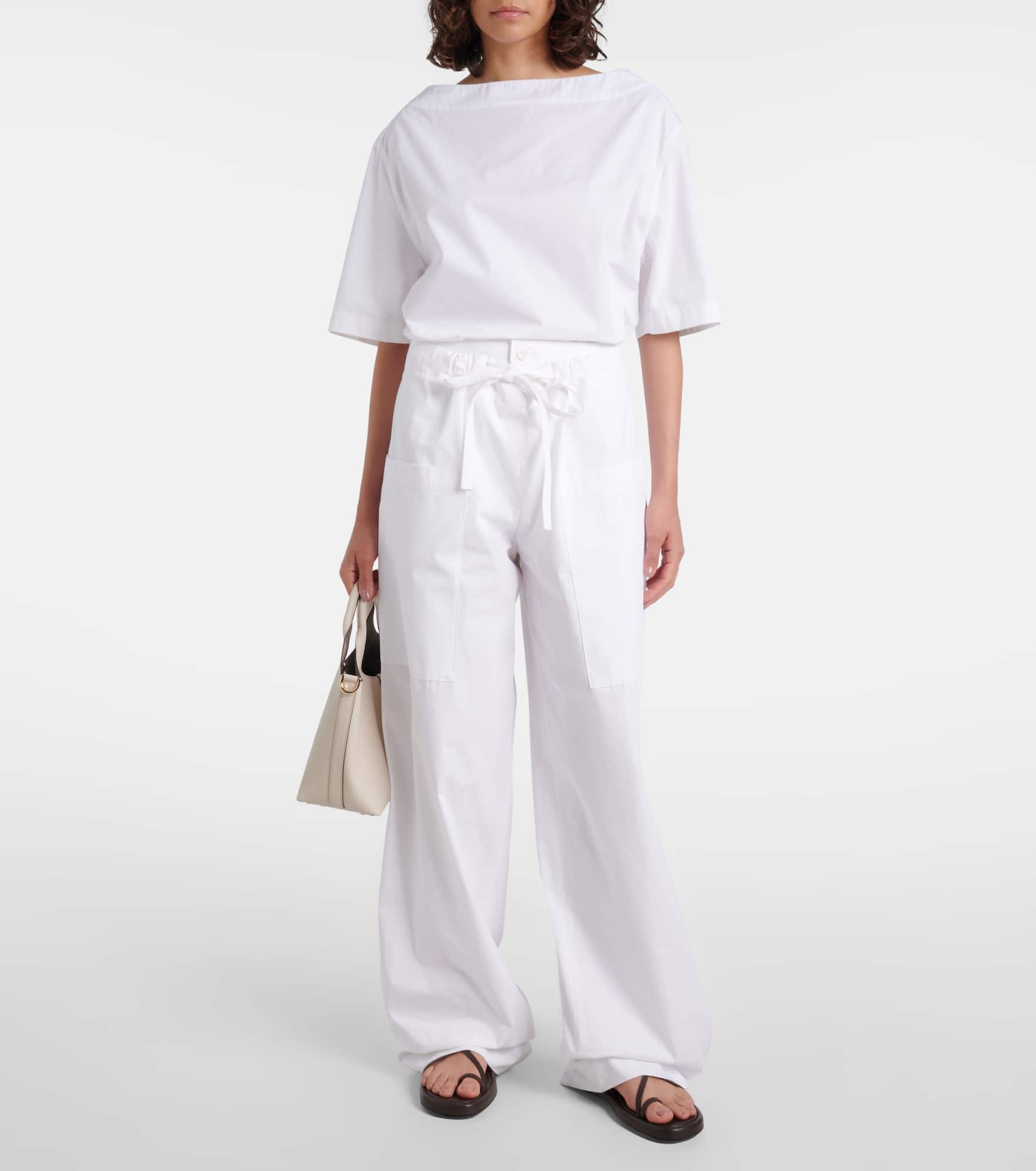 Cotton poplin wide-leg pants - 2