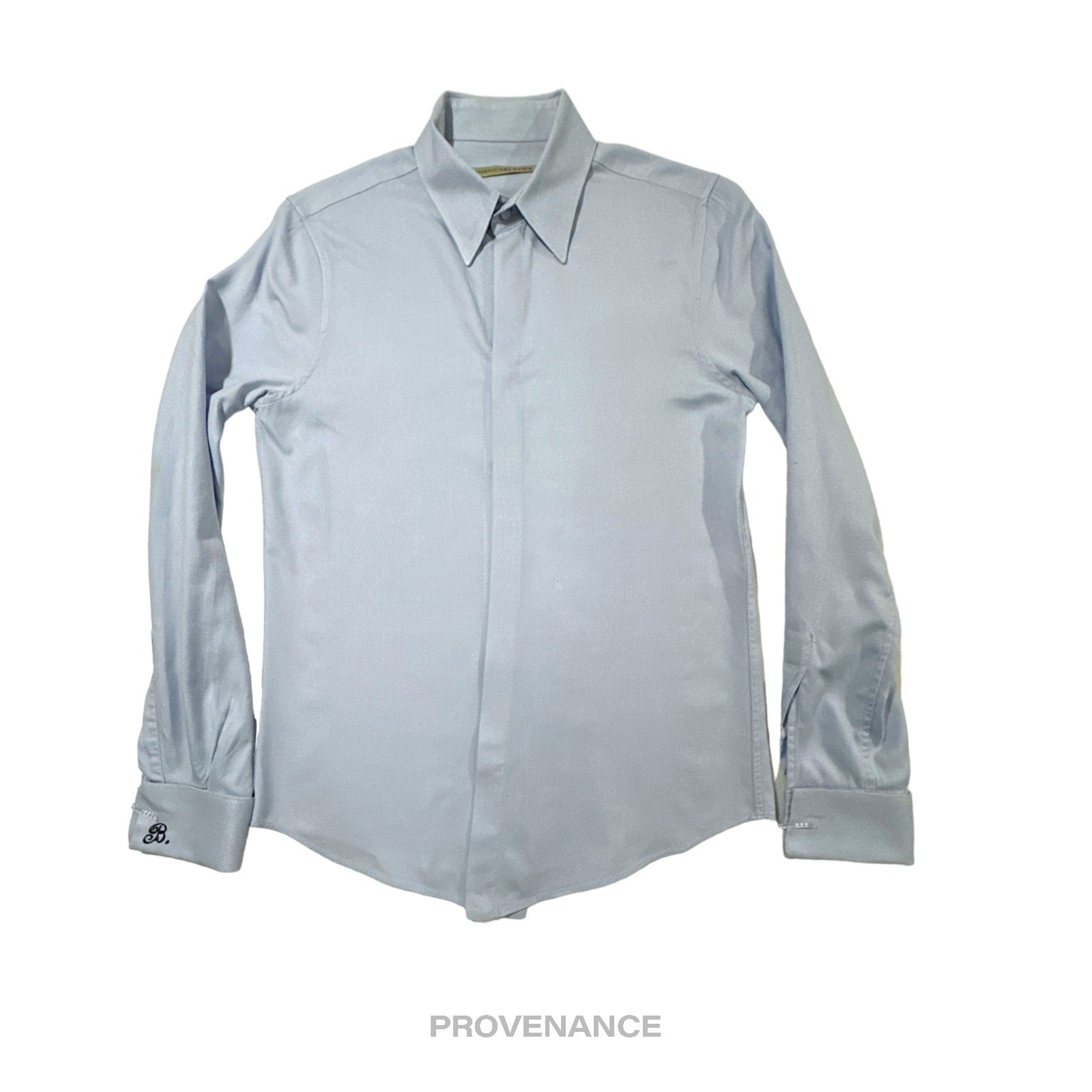 Balenciaga Monogram Woven Shirt - Powder Blue S - 1