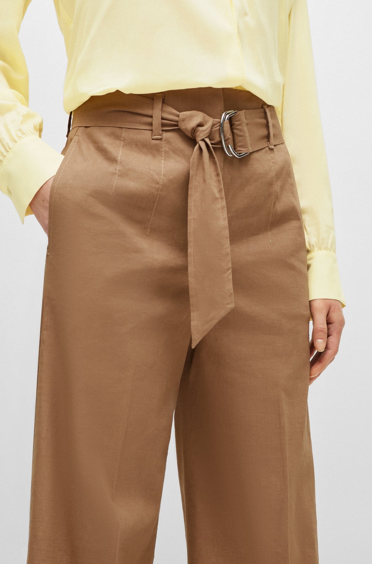 RELAXED-FIT TROUSERS IN A LINEN BLEND - 5