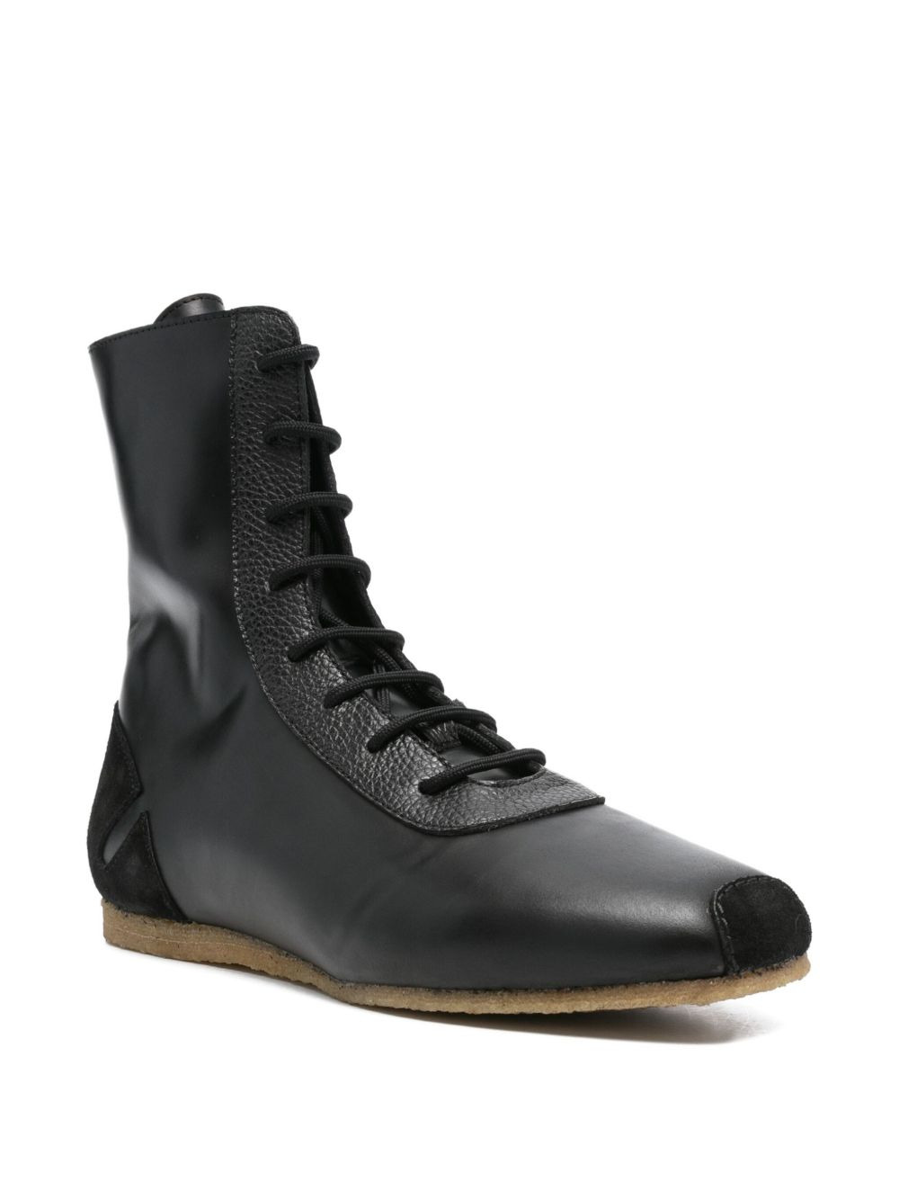 lace-up leather sneakers - 2