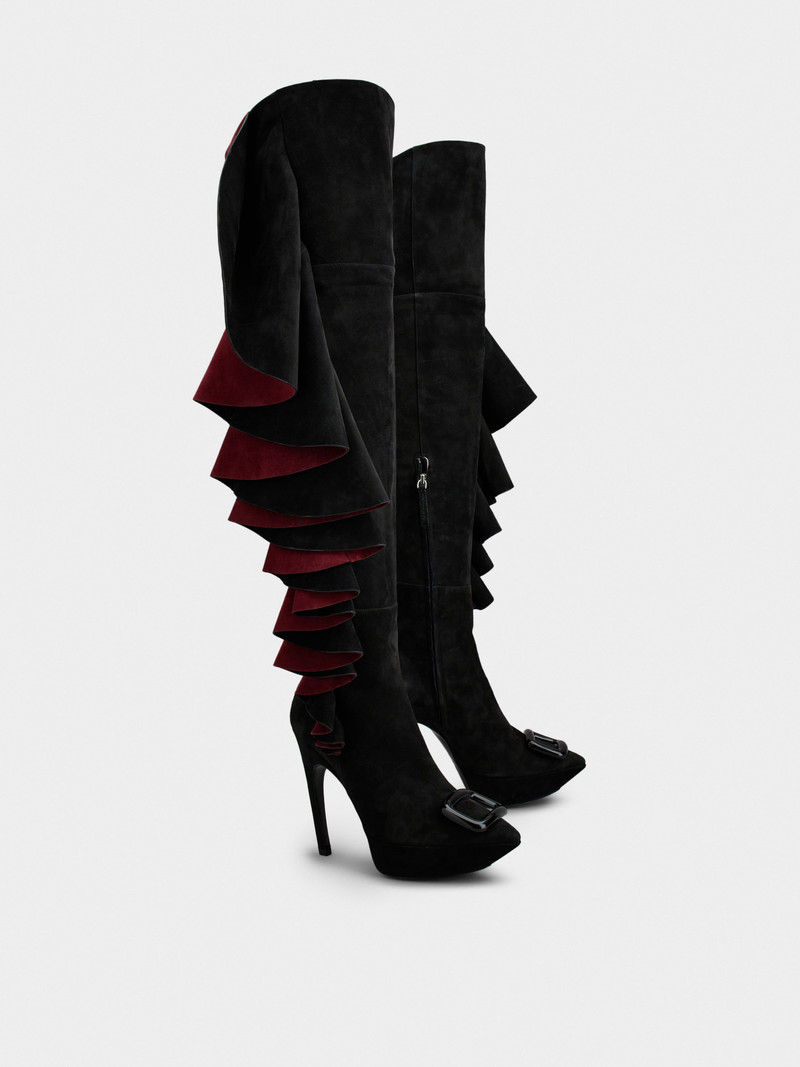 Viv' Choc Rouches Cuissards in Suede 2