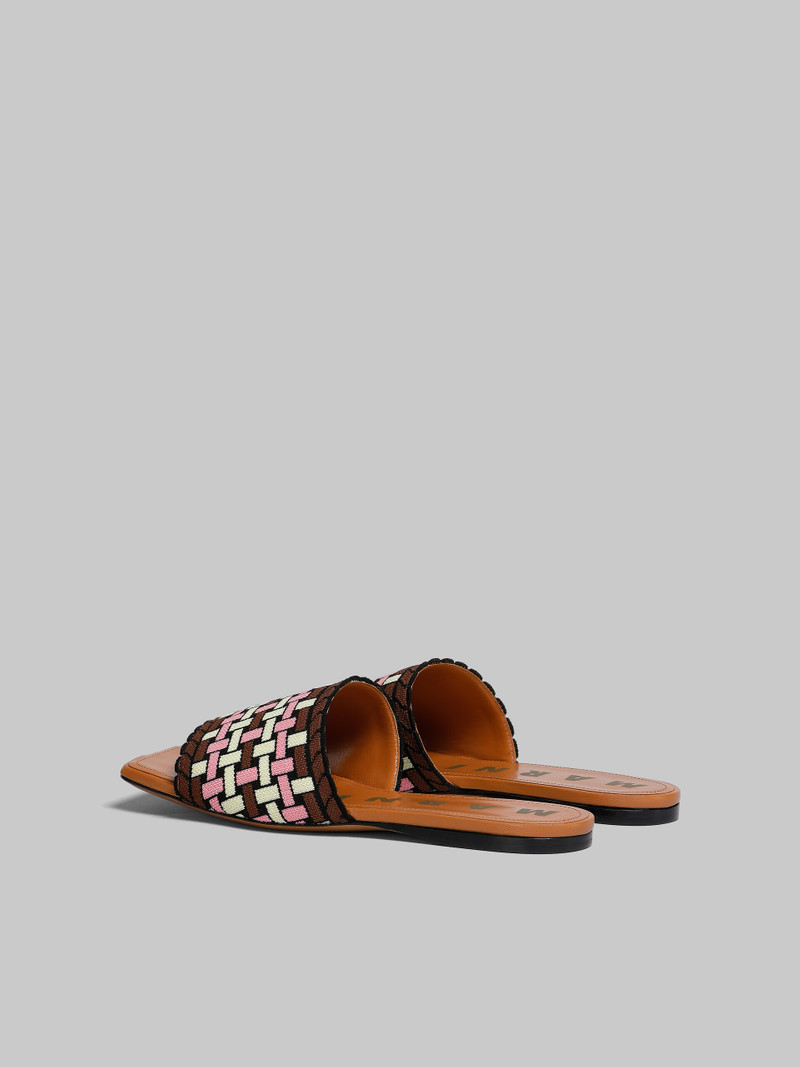 Marni LIGHT YELLOW BROWN AND PINK JACQUARD SANDAL outlook