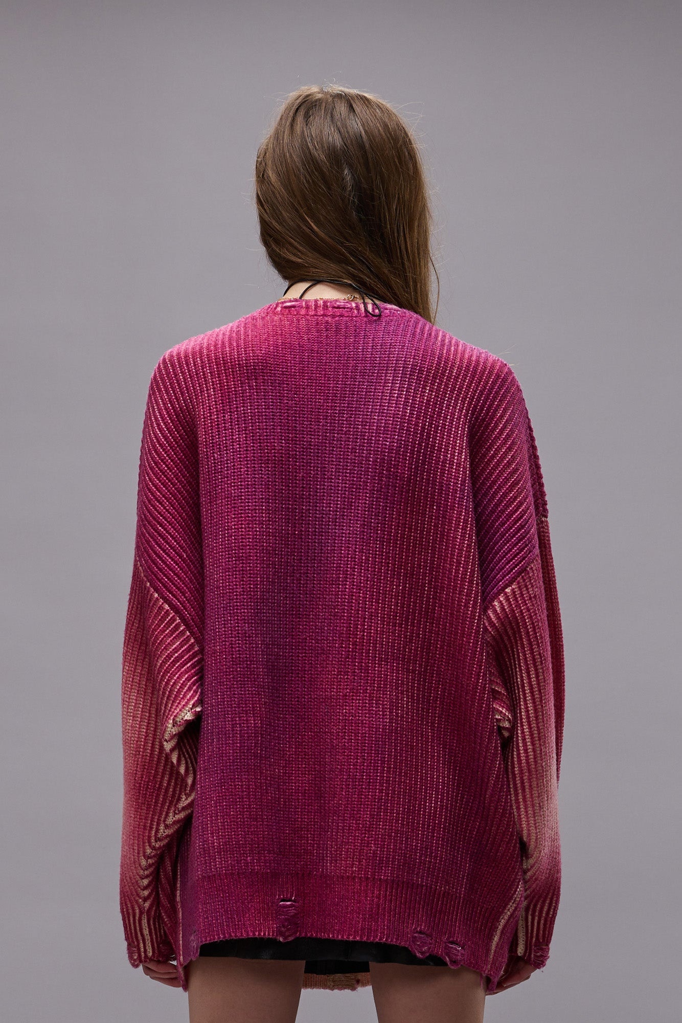 OVERSIZED CARDIGAN - RASPBERRY PRINT -R13 - 4