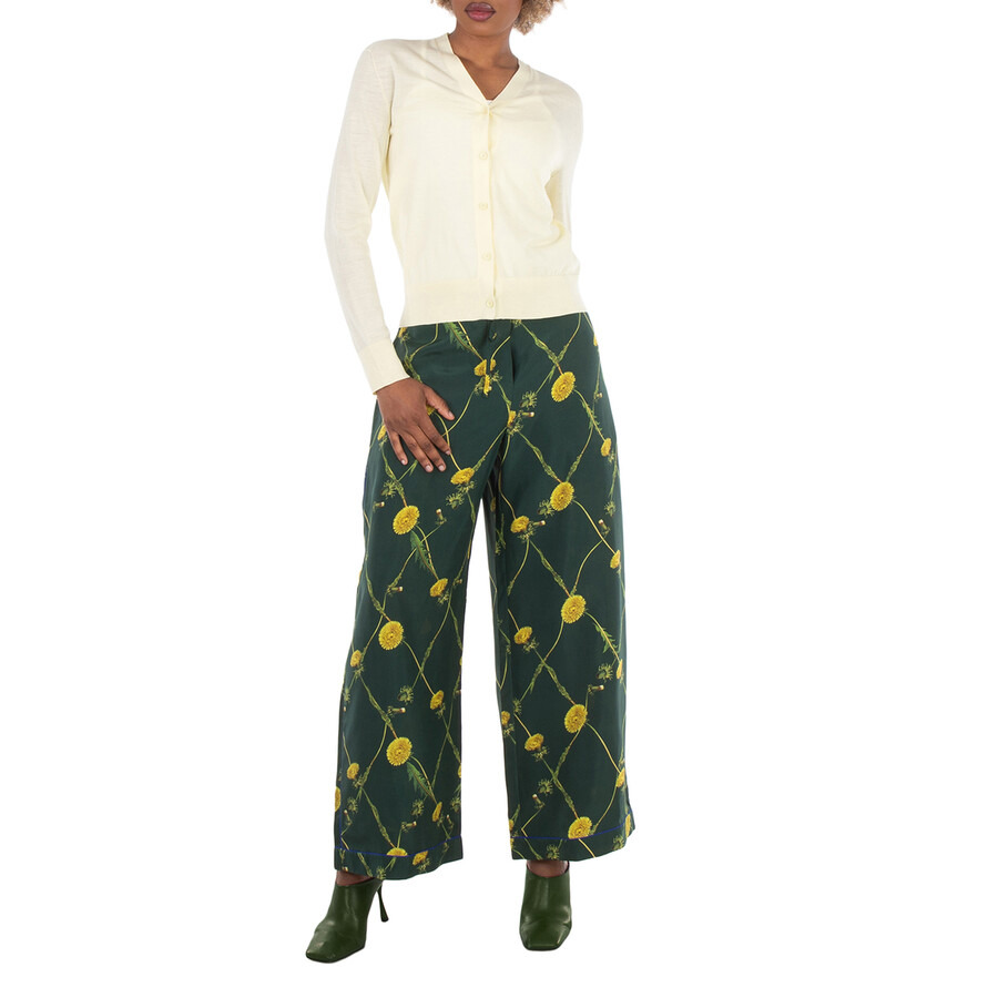 Burberry Dandelion Floral-Print Flared Trousers - 2
