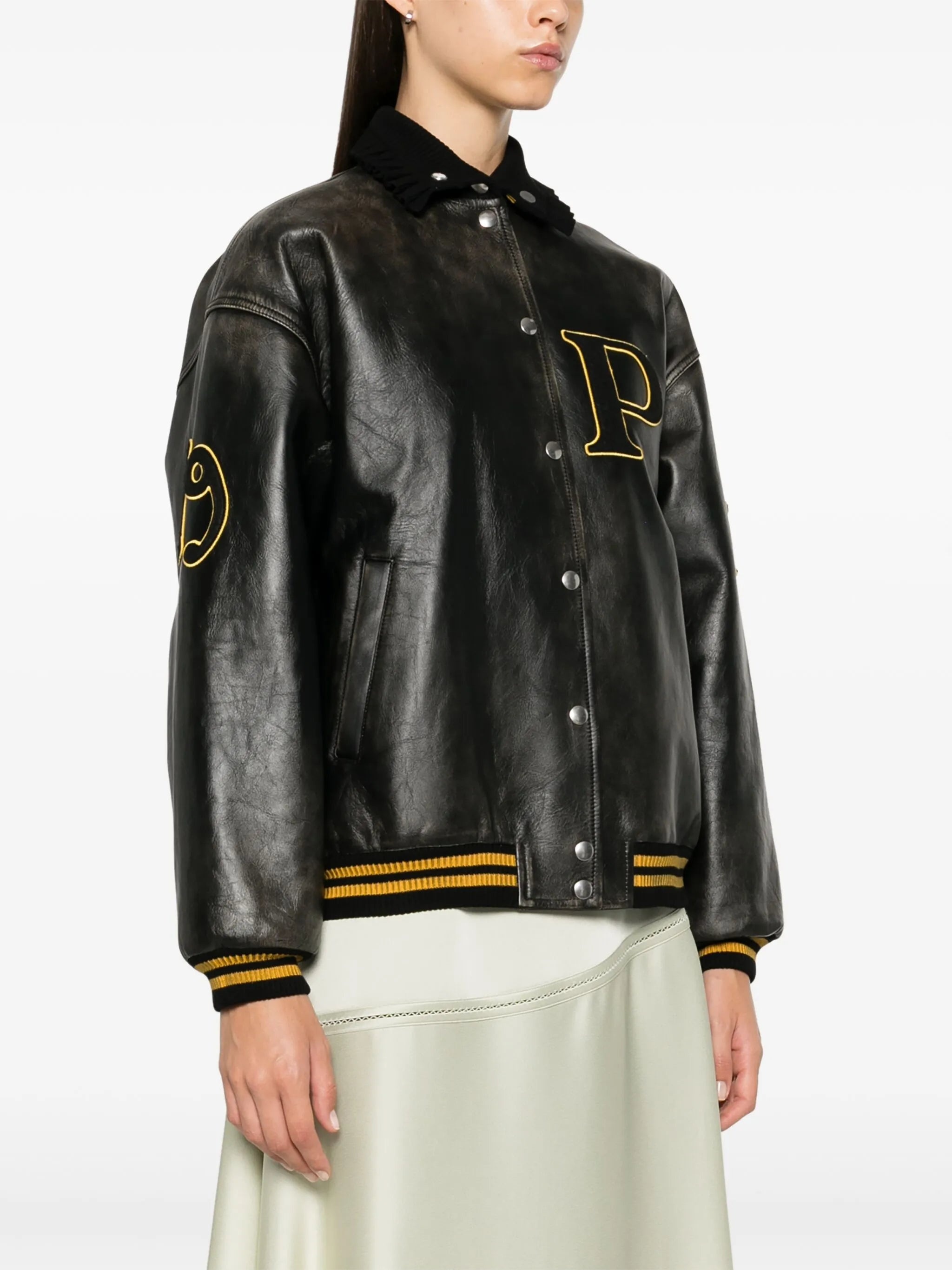 Leather Bomber Jacket - 3