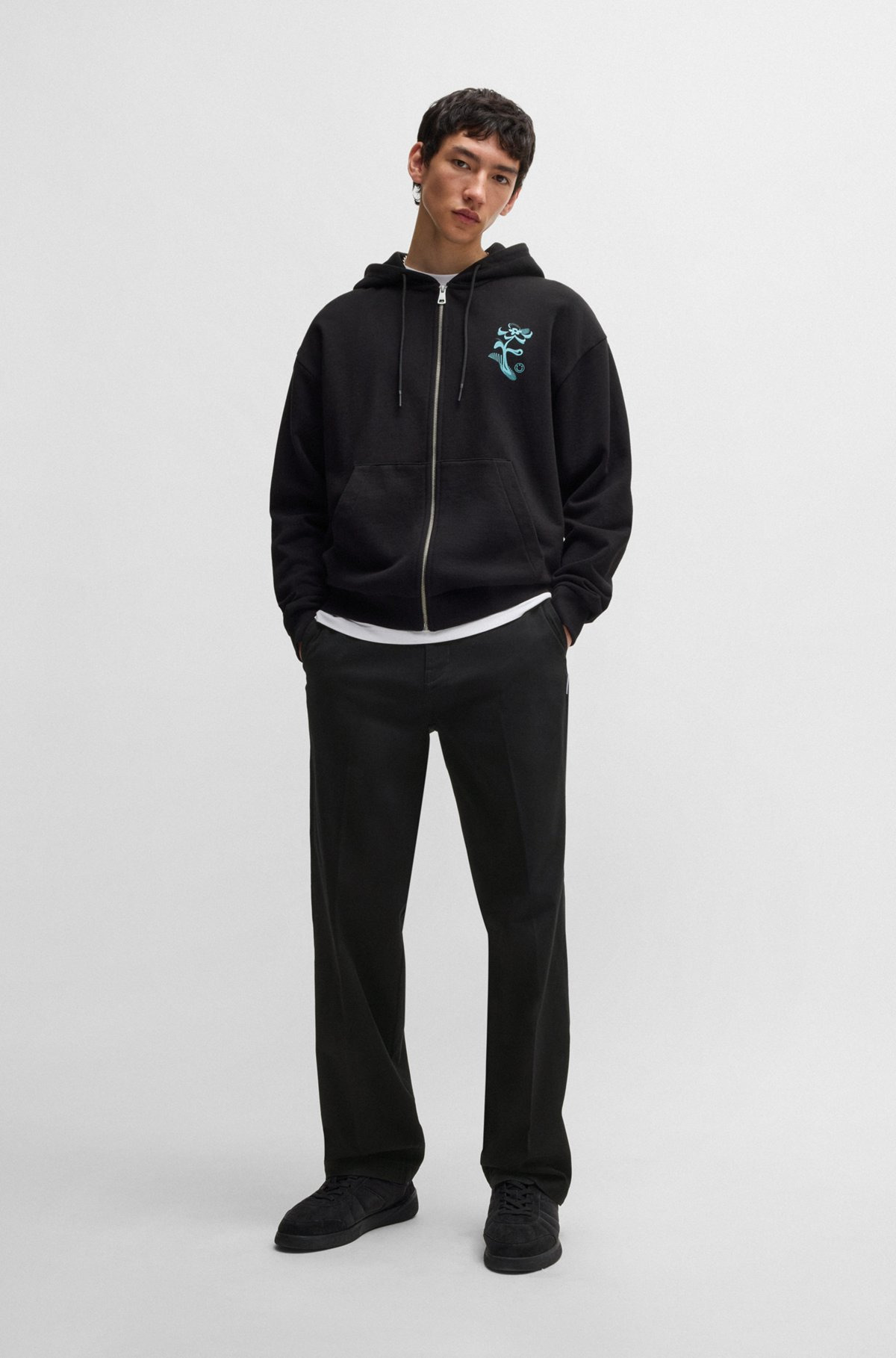 BAGGY-FIT TROUSERS IN COTTON TWILL - 3