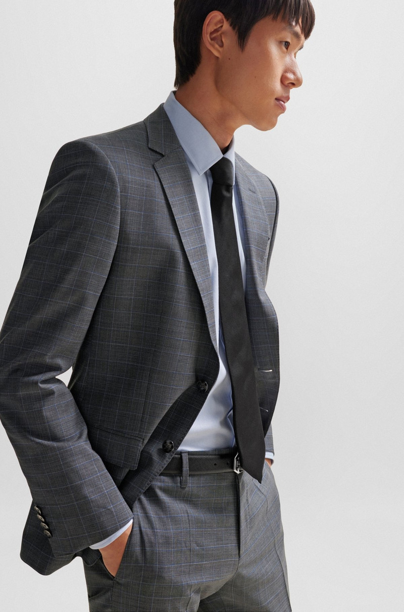 SLIM-FIT SUIT IN CHECKED STRETCH WOOL 6