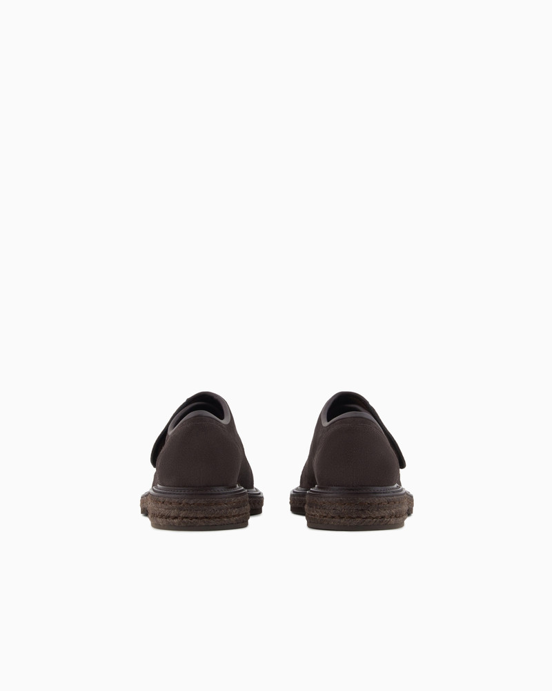 GIORGIO ARMANI NAPPA-LEATHER DERBY SHOES WITH STRAP FASTENER outlook