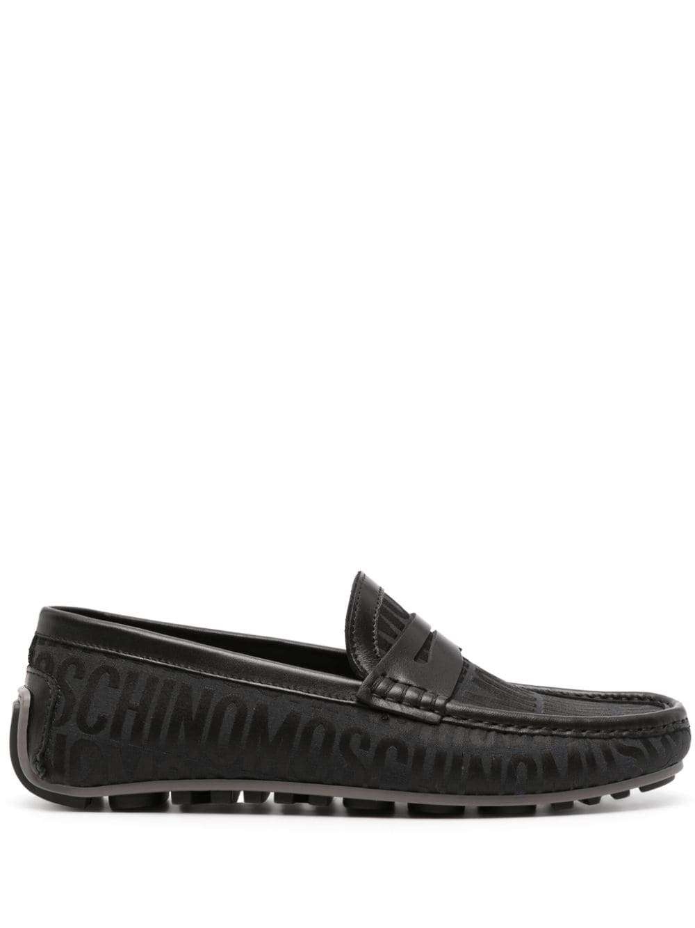 monogram-jacquard penny loafers - 1