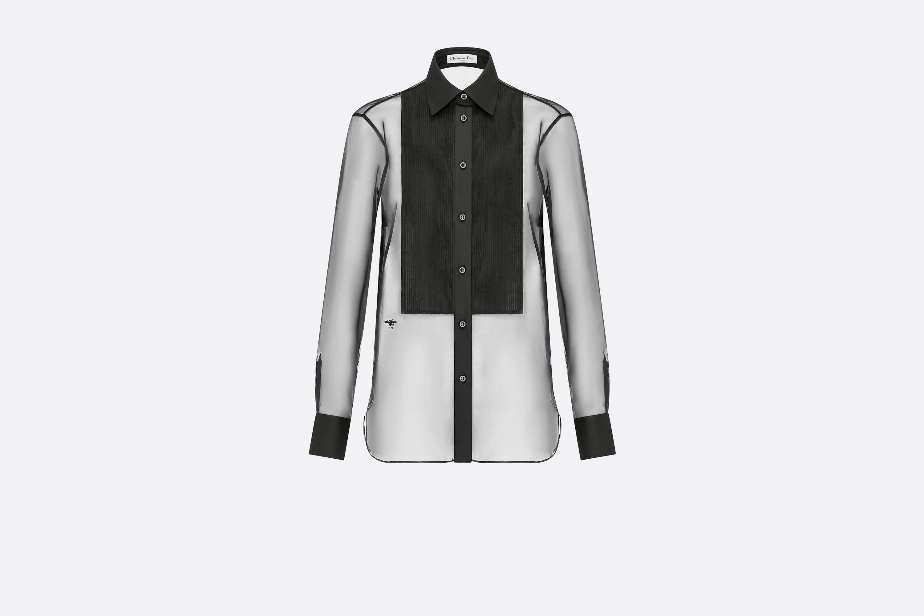Sheer Blouse with Plastron - 1