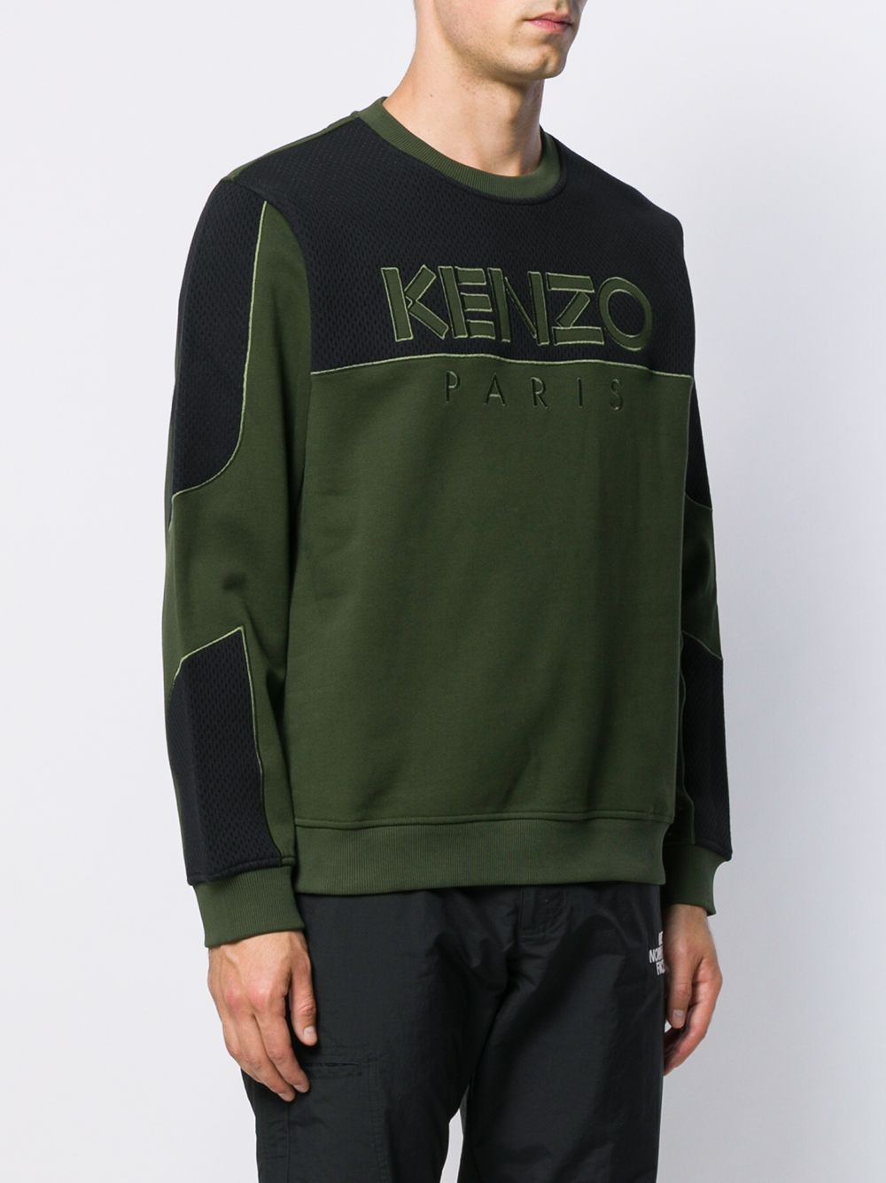 mesh panel sweatshirt - 3