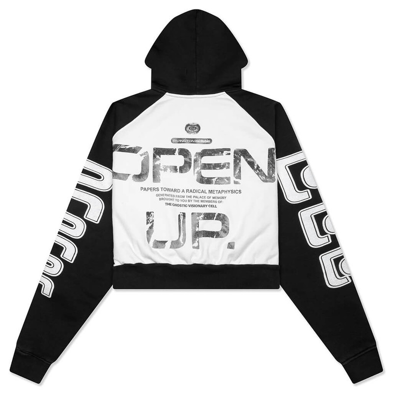 RRR123 OPEN UP AGAPE HOODIE - BLACK/HEATHER outlook
