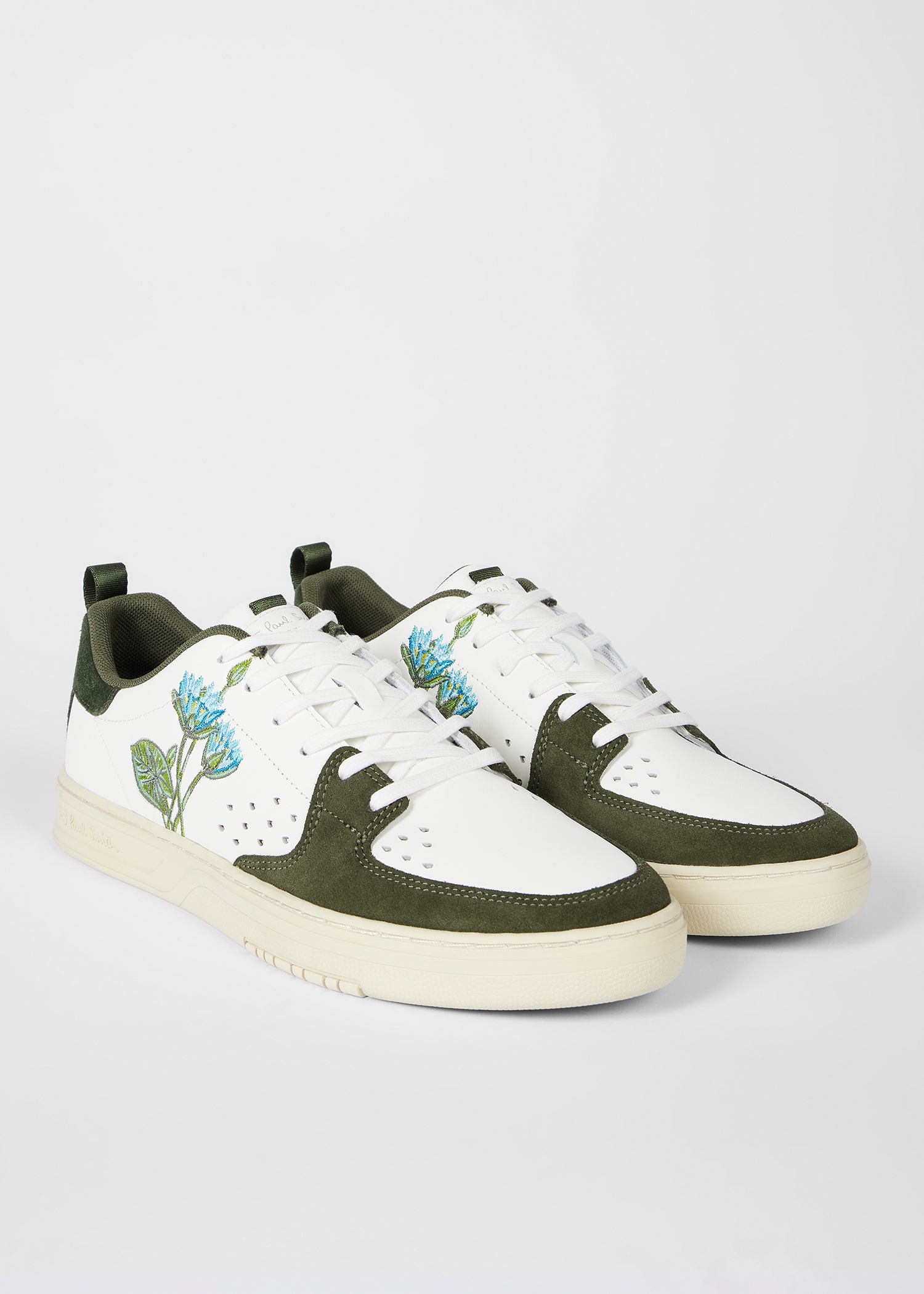 White Embroidered Flower 'Cosmo' Trainers - 2