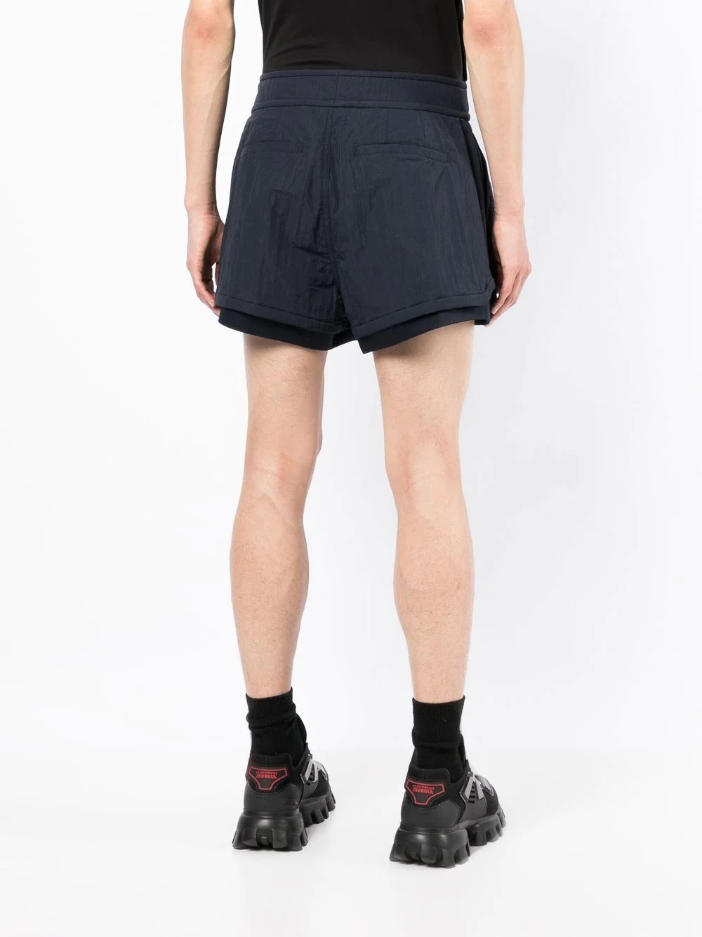 crease-effect pleated shorts - 4