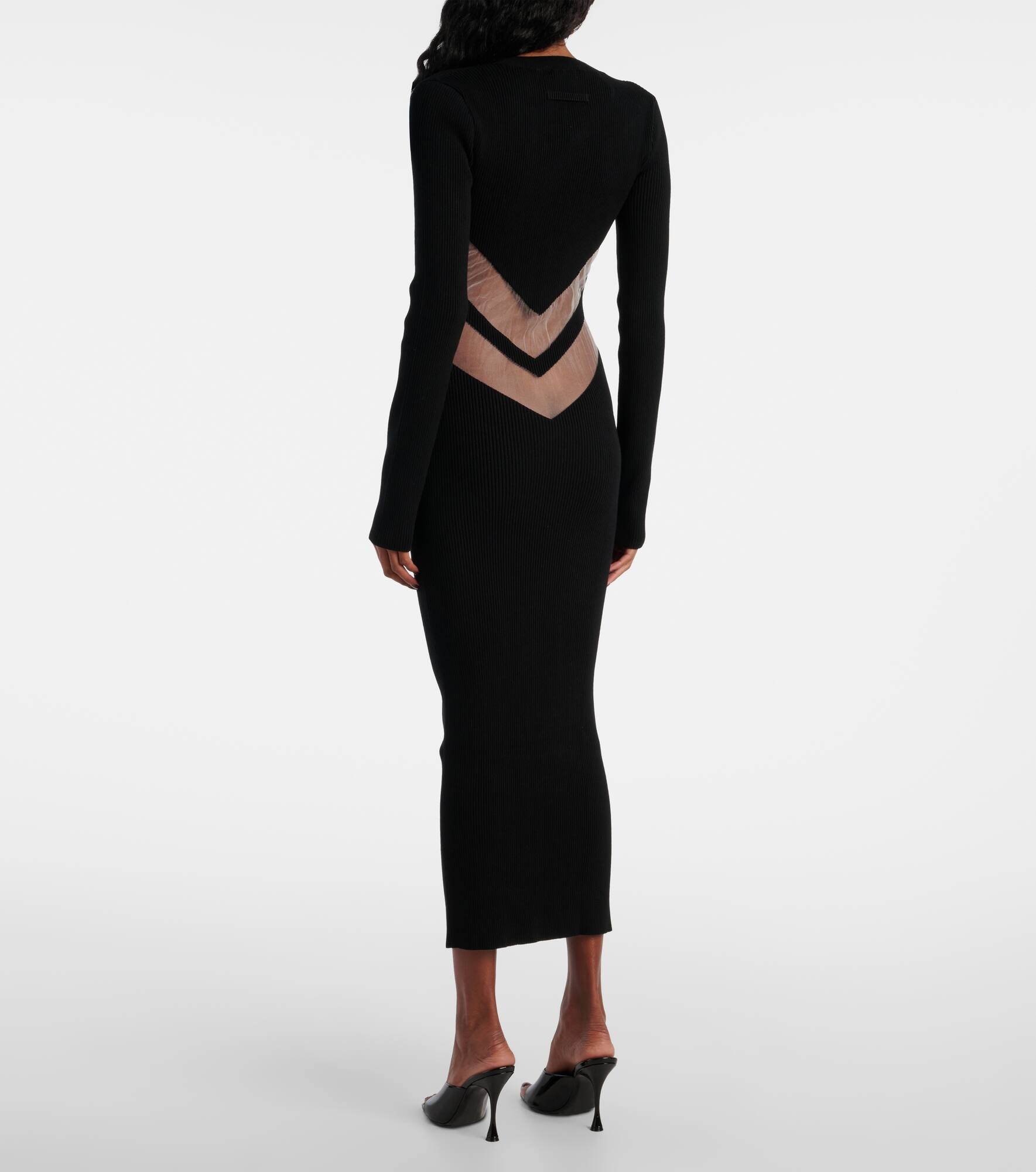 Paneled jersey midi dress - 3