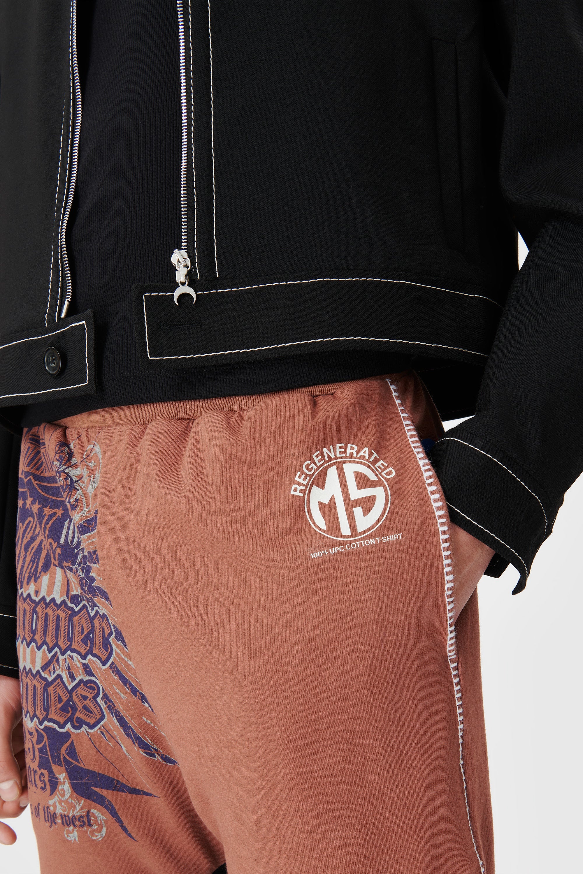 Regenerated Graphic T-shirt Patchwork Pants - 4