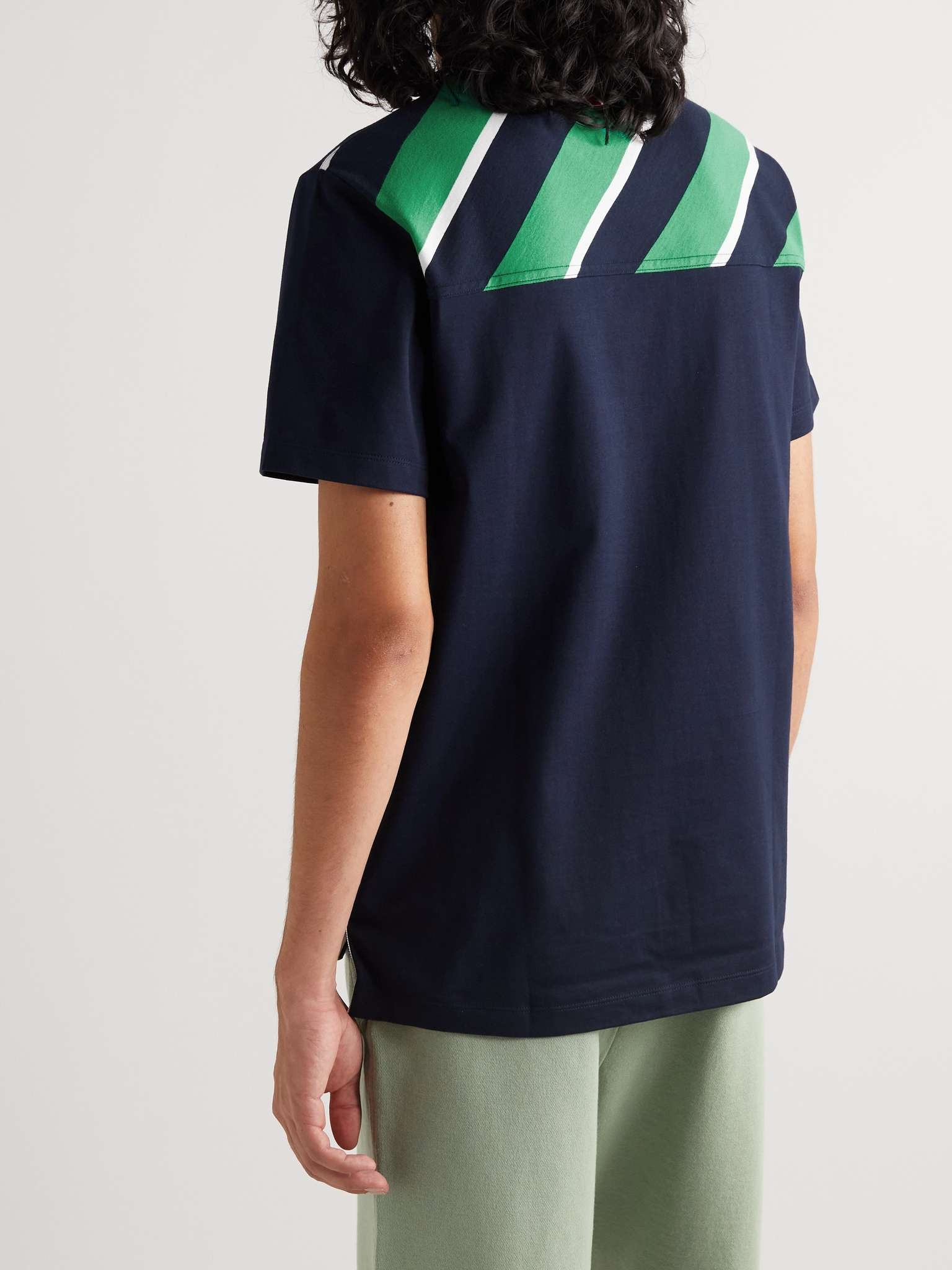 Logo-Appliquéd Striped Cotton-Jersey T-Shirt - 4