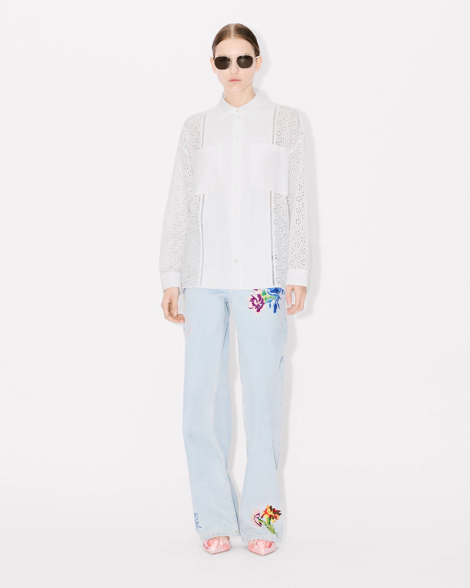 'KENZO Boke Flower Broderie Anglaise' oversized shirt - 5