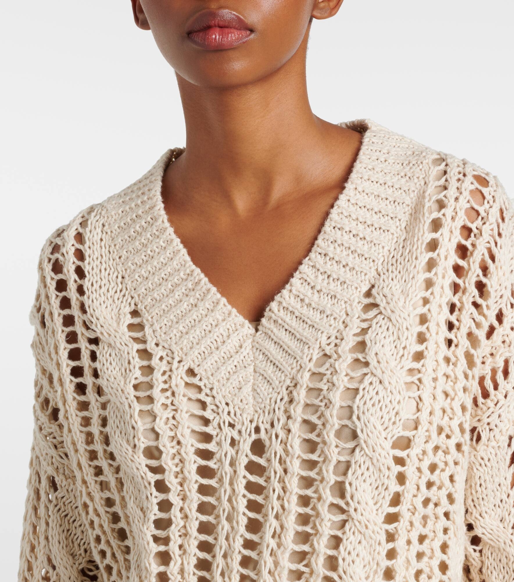Jute and cotton-blend sweater - 4