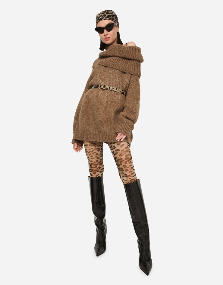 Oversize llama wool sweater with shawl neck - 5
