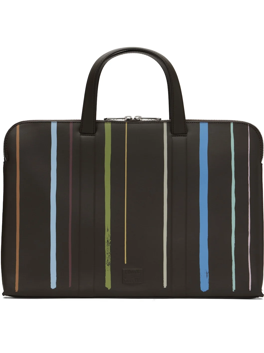 Brown 'Painted Stripe' Slim Leather Folio Briefcase - 1