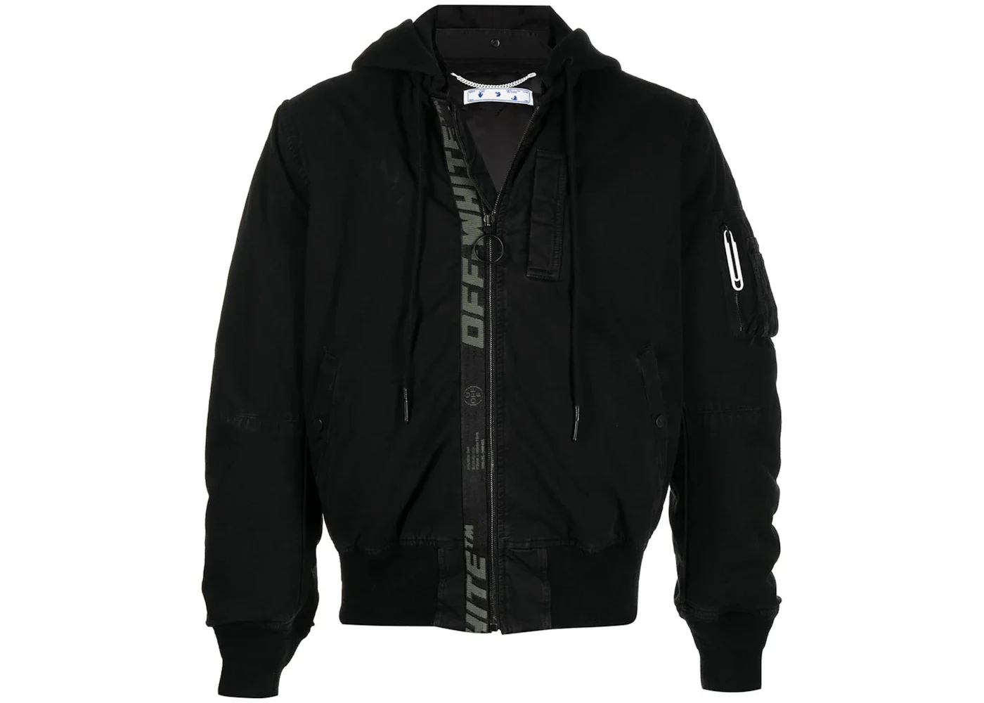 OFF-WHITE Vintage Cotton Bomber Jacket Black - 1