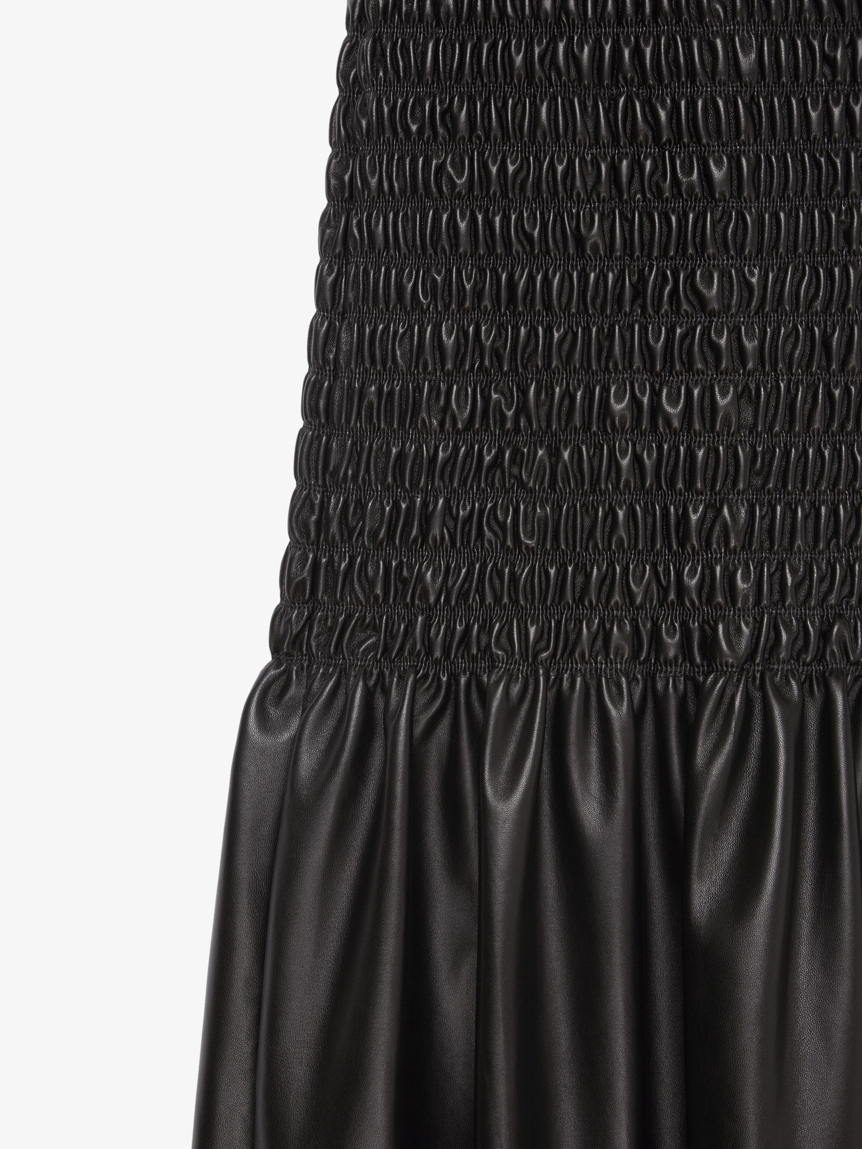 SMOCKED DRESS IN LEATHER - 5