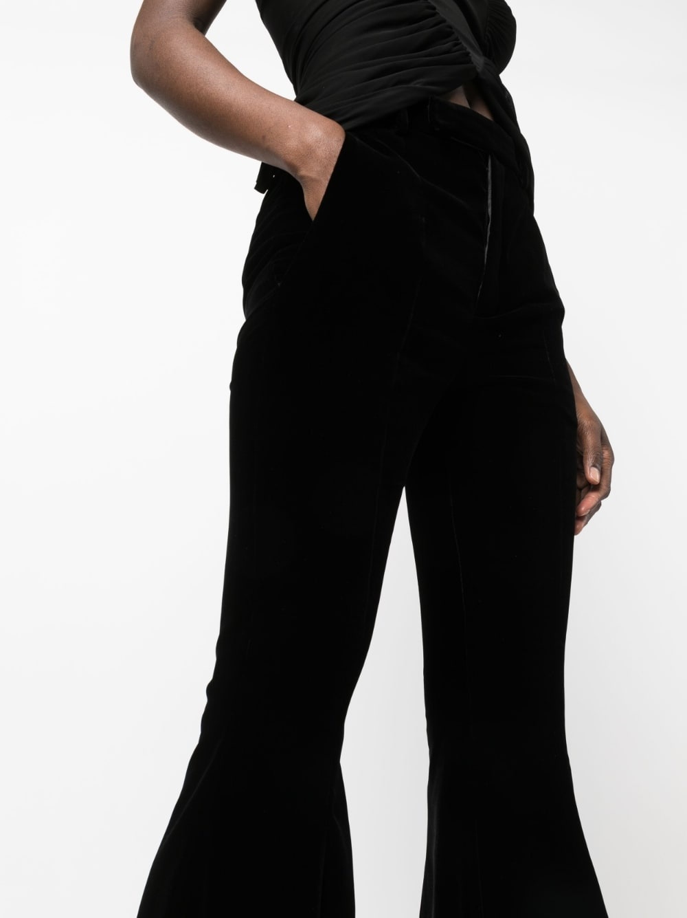 high-waisted flared trousers - 5