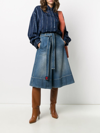 Lanvin tied-waist denim skirt outlook