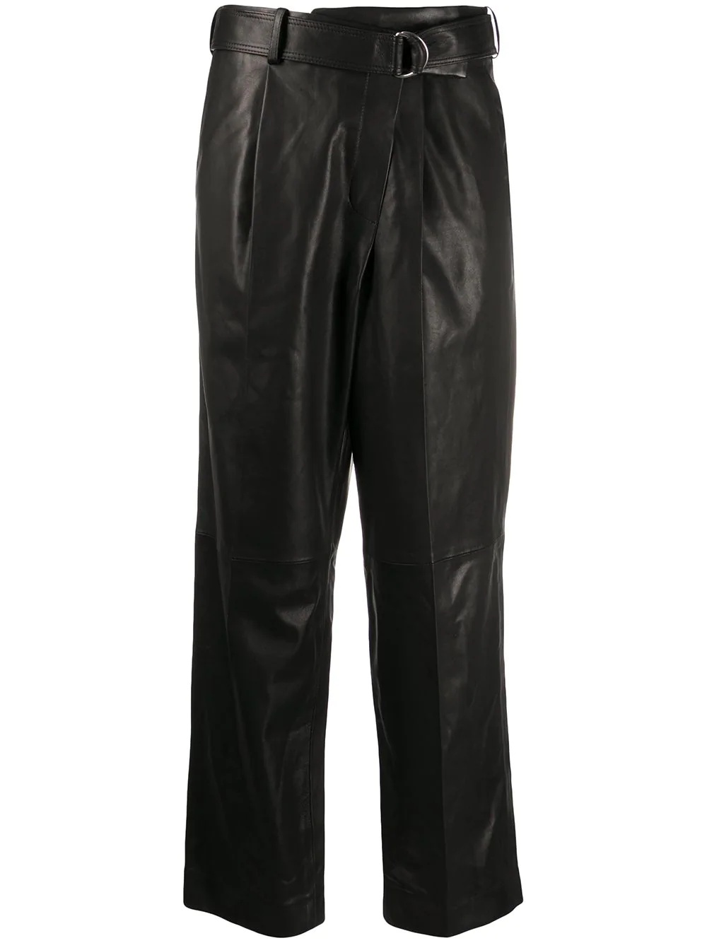 wrap-front cropped trousers - 1