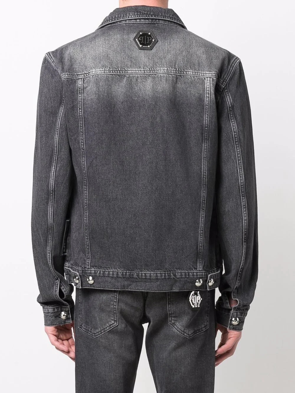 logo denim jacket - 4