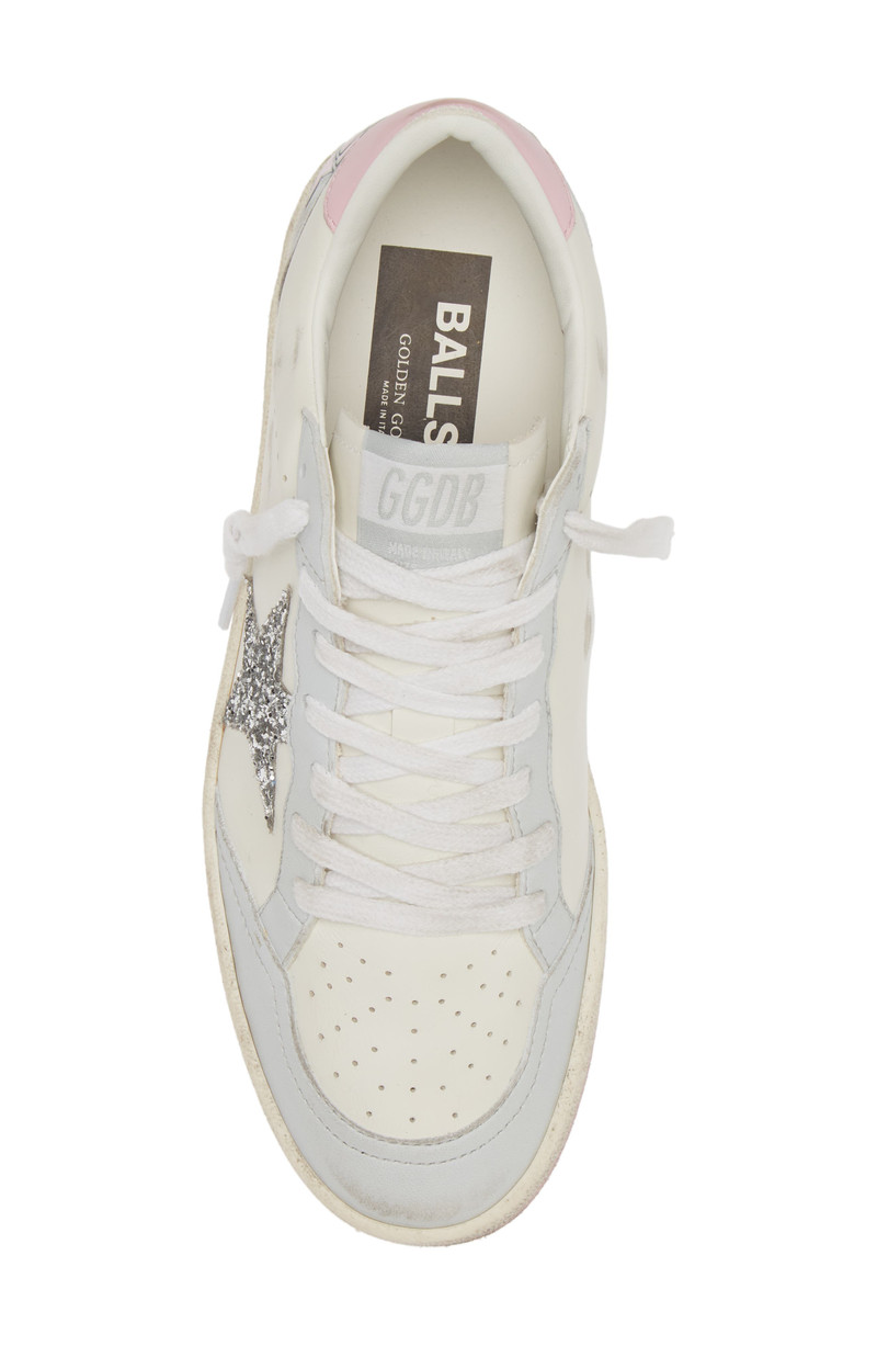 Golden Goose Ball Star Low Top Sneaker in White/Silver/Pink 5