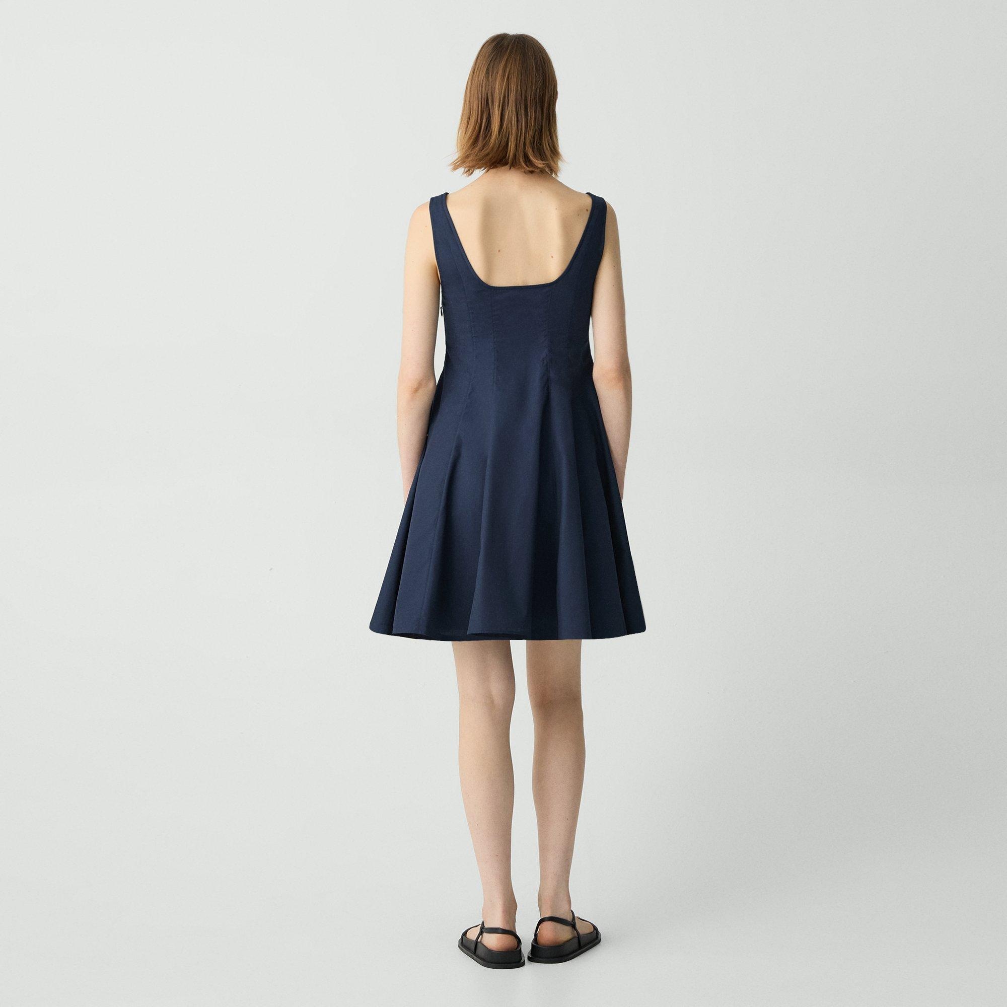 Sleeveless Fit-and-Flare Dress in Sleek Poplin - 4