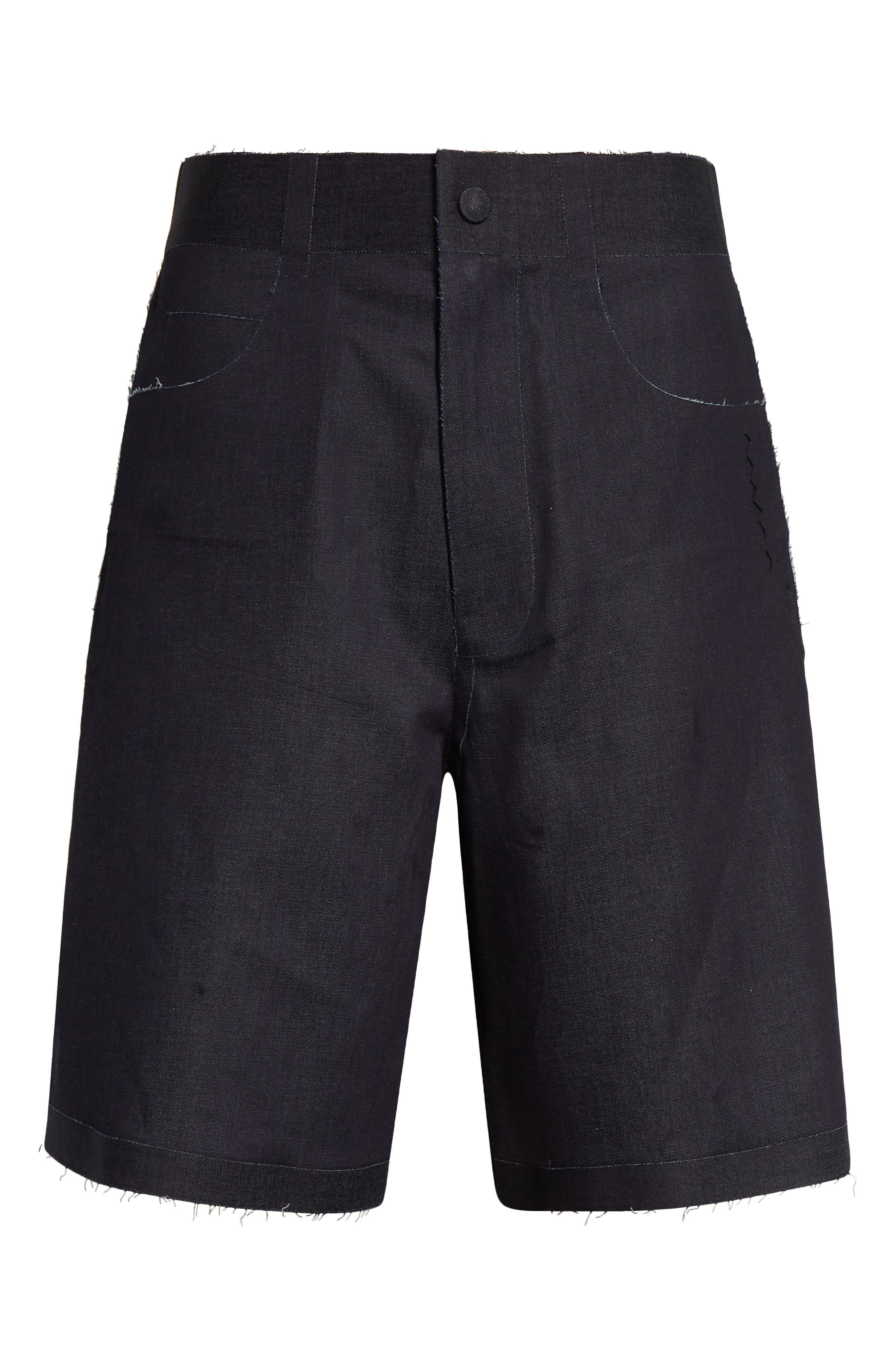 Marni Trompe l'Oeil Stretch Denim Bermuda Shorts in Blue/Black at Nordstrom - 5