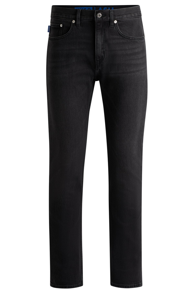 SLIM-FIT JEANS IN BLACK STRETCH DENIM 1