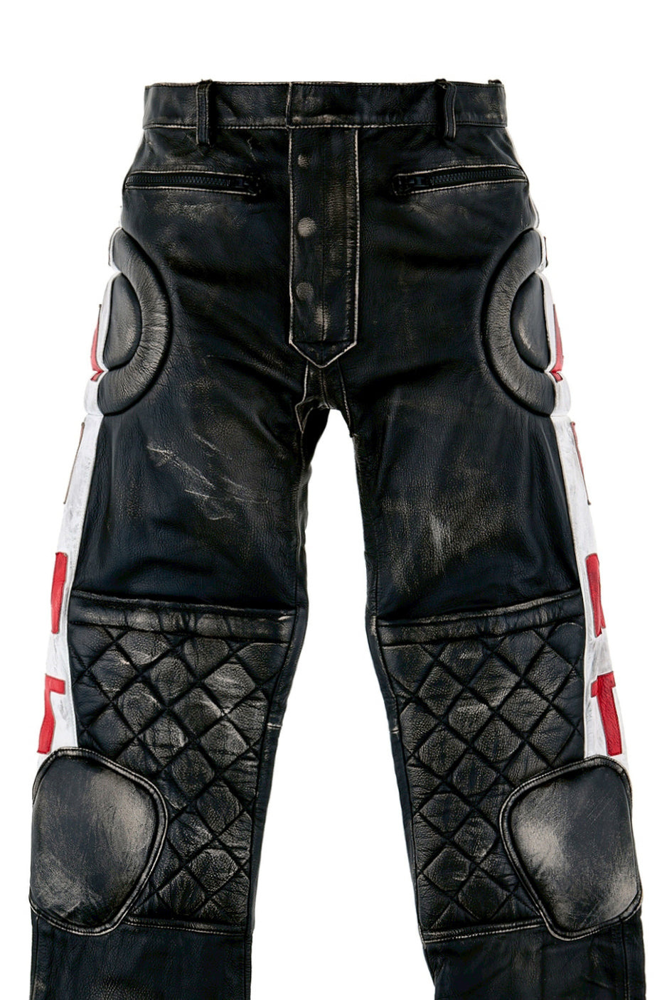 LEATHER PANTS/RACER / BLK - 4