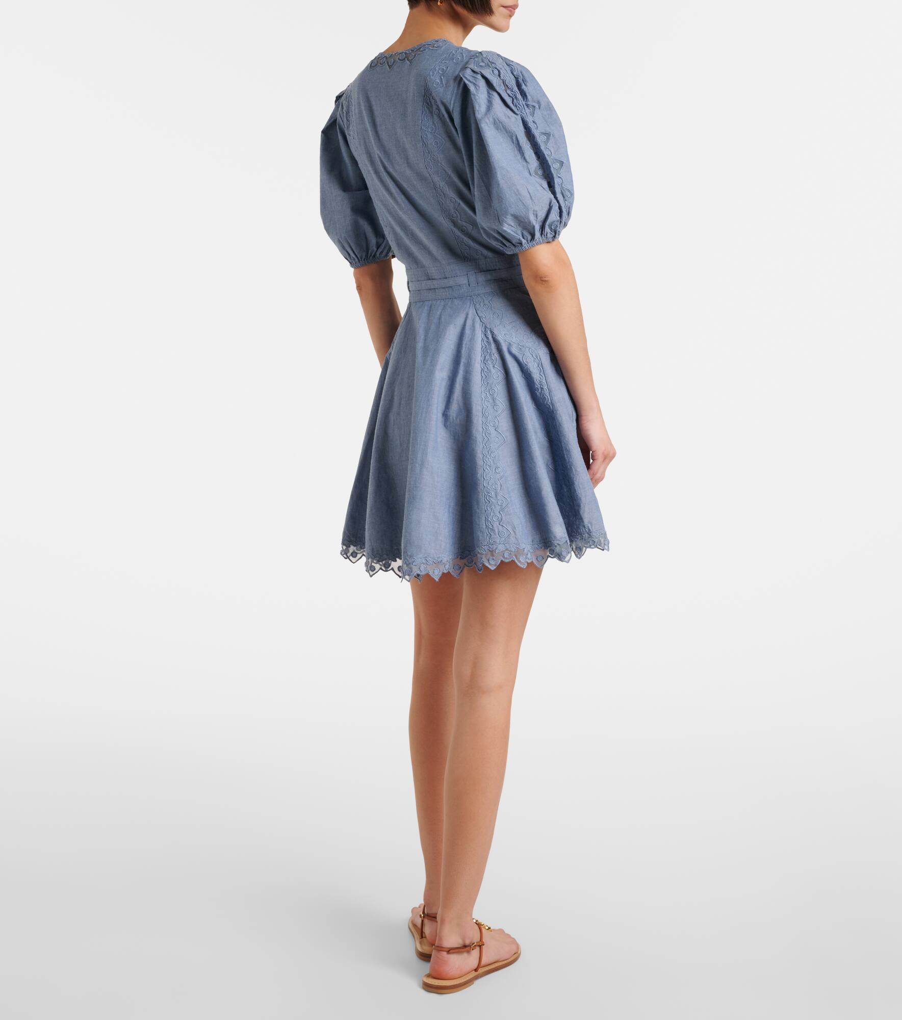 Camila lace-trimmed cotton minidress - 3