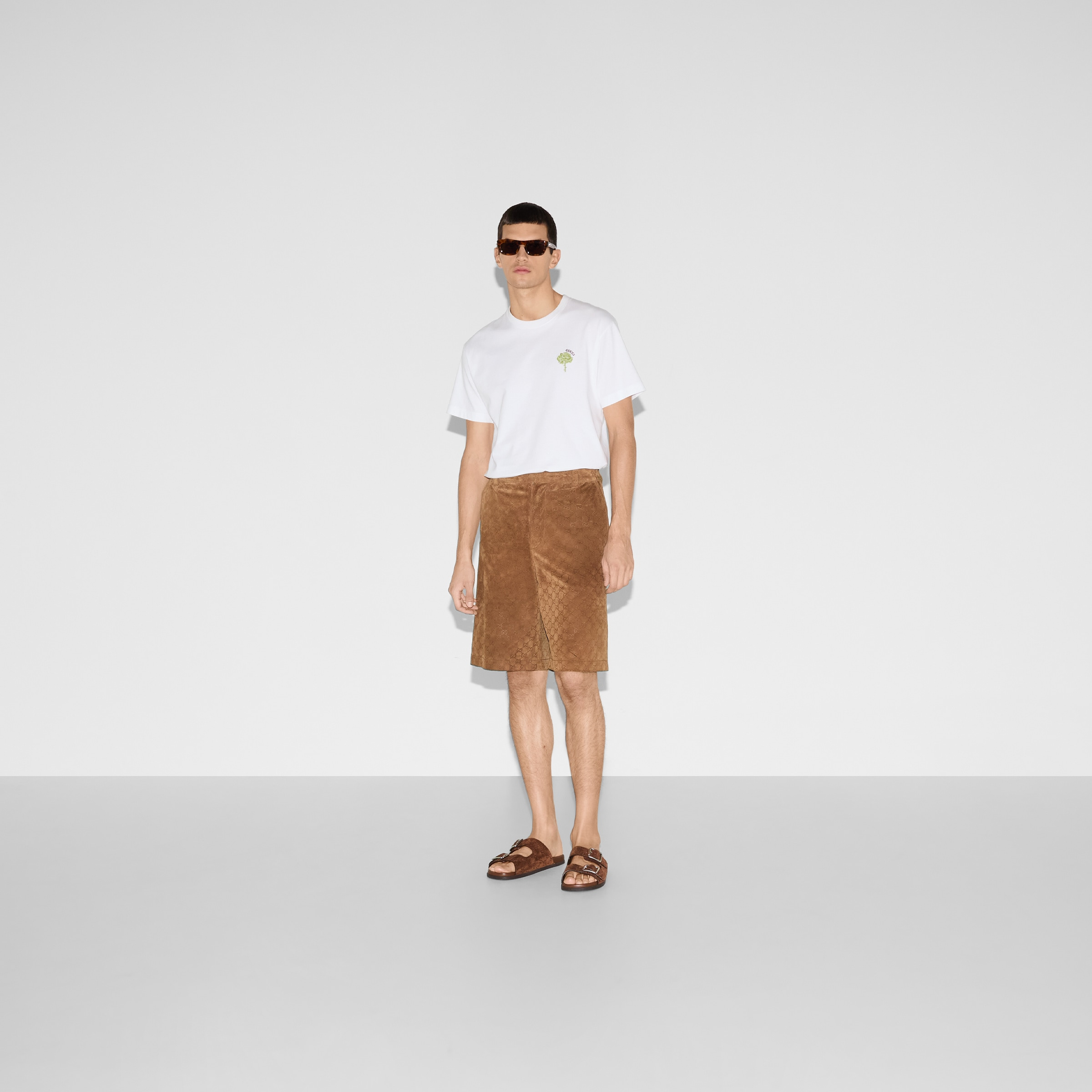 Embossed GG suede shorts - 2