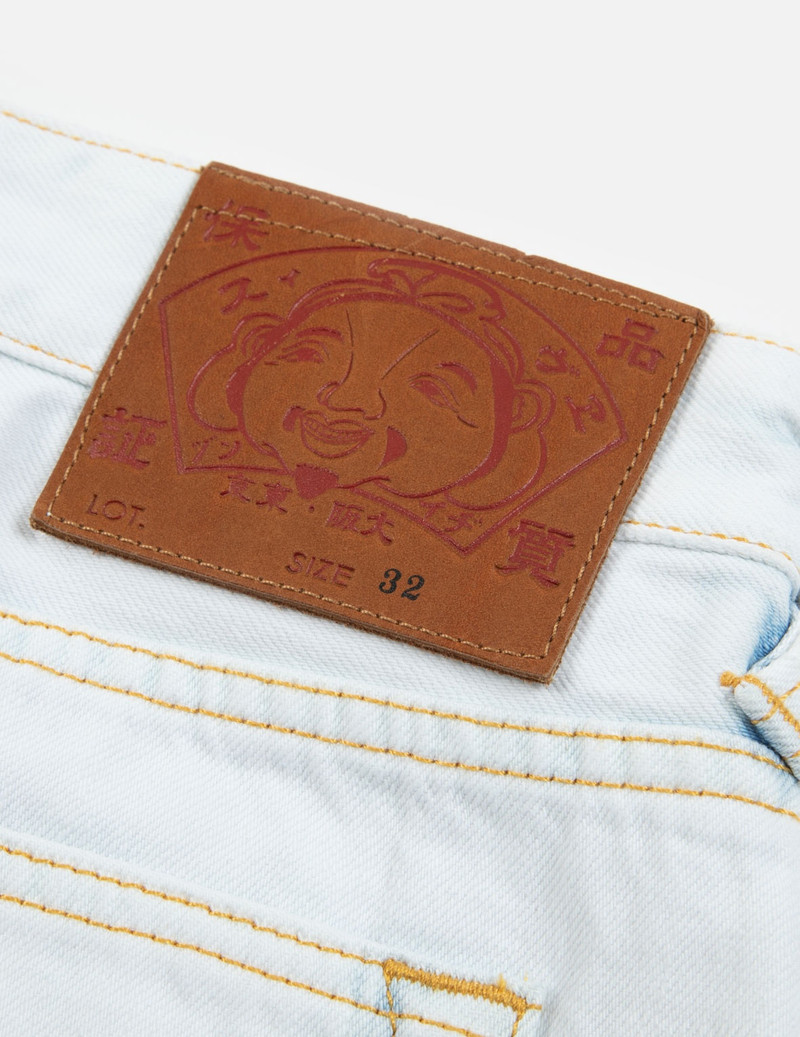 SEAGULL EMBROIDERY BLEACHED DENIM SHORTS 10