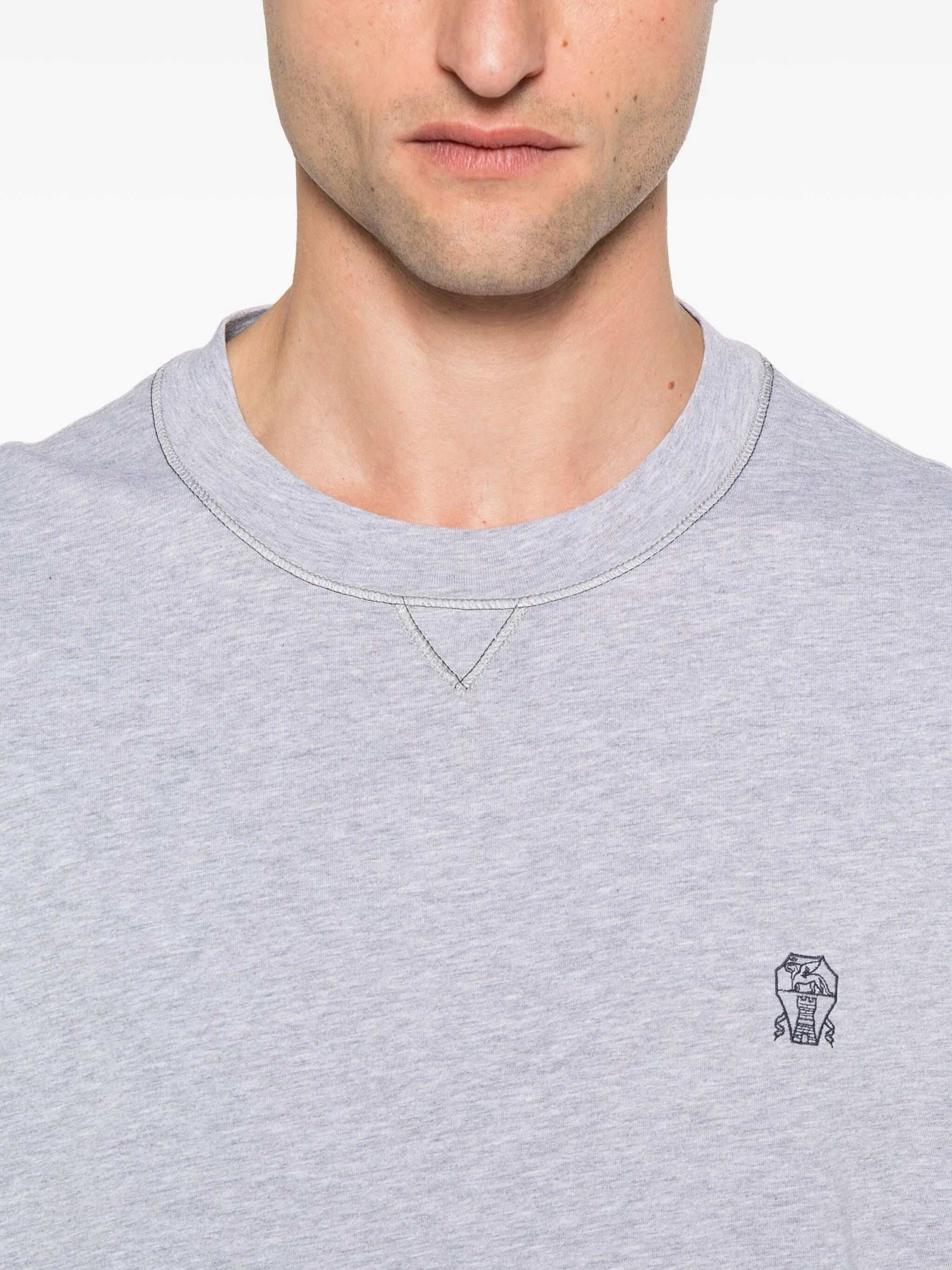 Brunello Cucinelli Embroidered Cotton T-shirt - 4