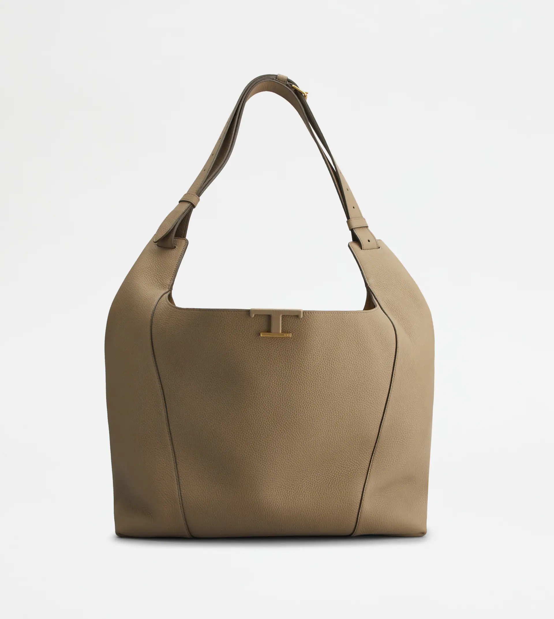 TIMELESS BAG IN LEATHER LARGE - BEIGE - 1