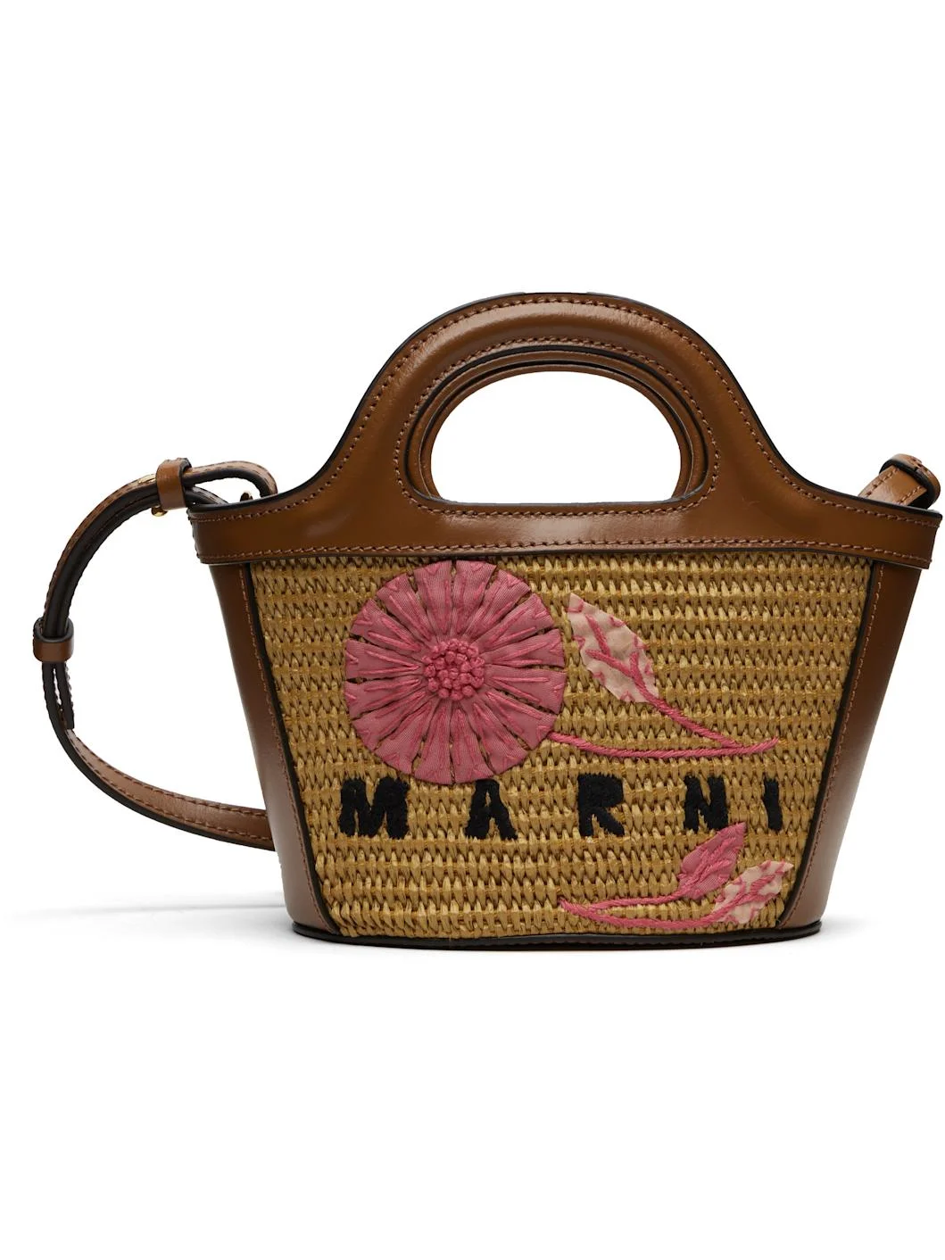 Brown & Beige Tropicalia Micro Tote - 1