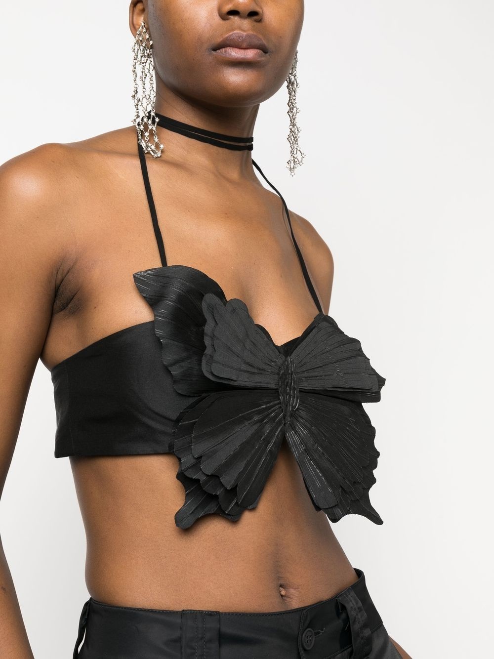 butterfly-detail cropped vest - 5