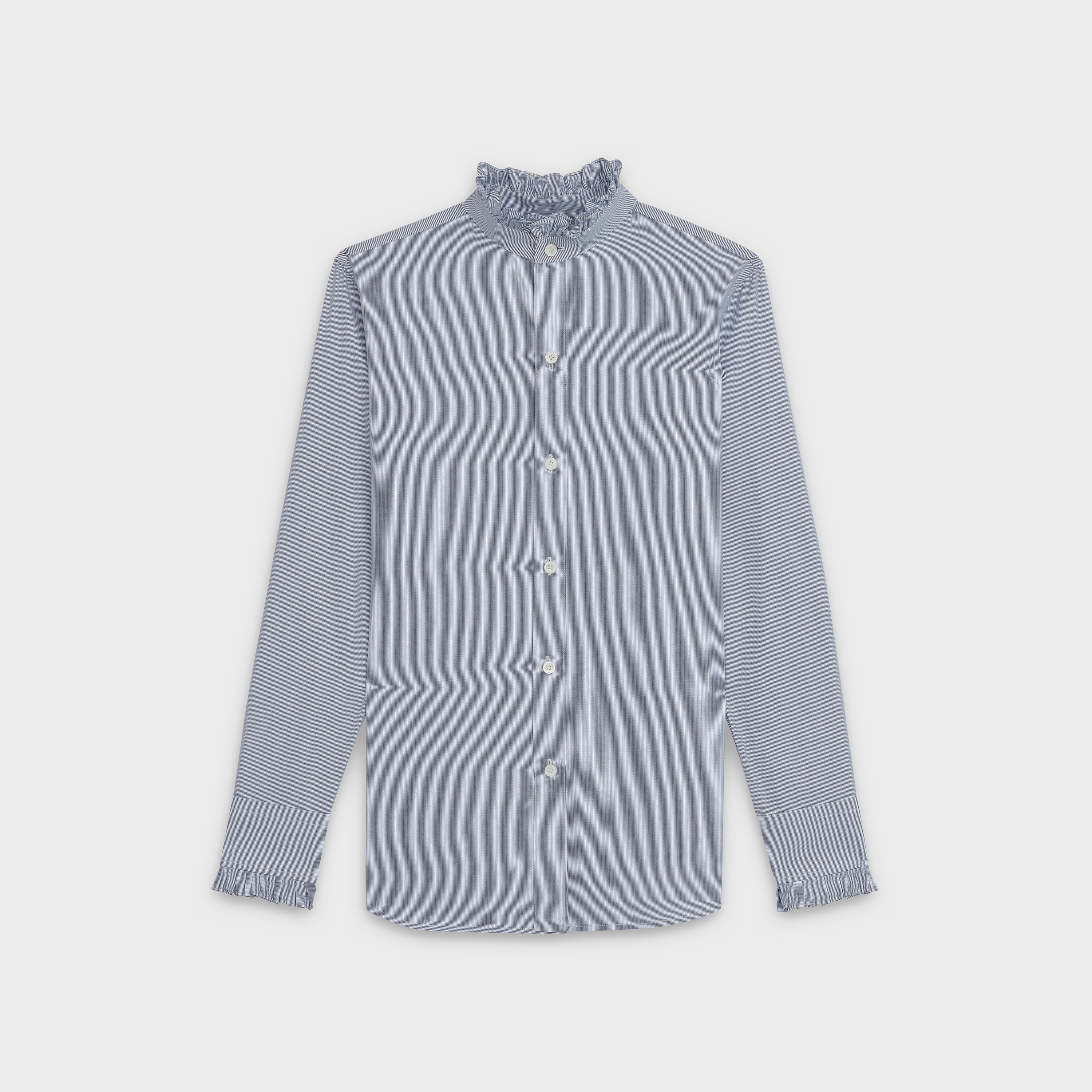 CLASSIC SHIRT IN STRIPPED COTTON POPLIN - 1