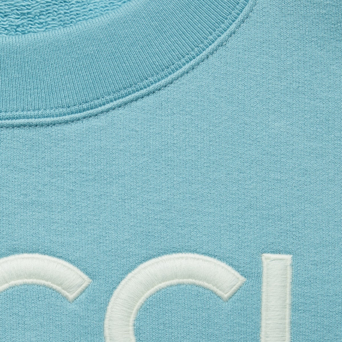 Cotton cropped sweatshirt with embroidery - 4