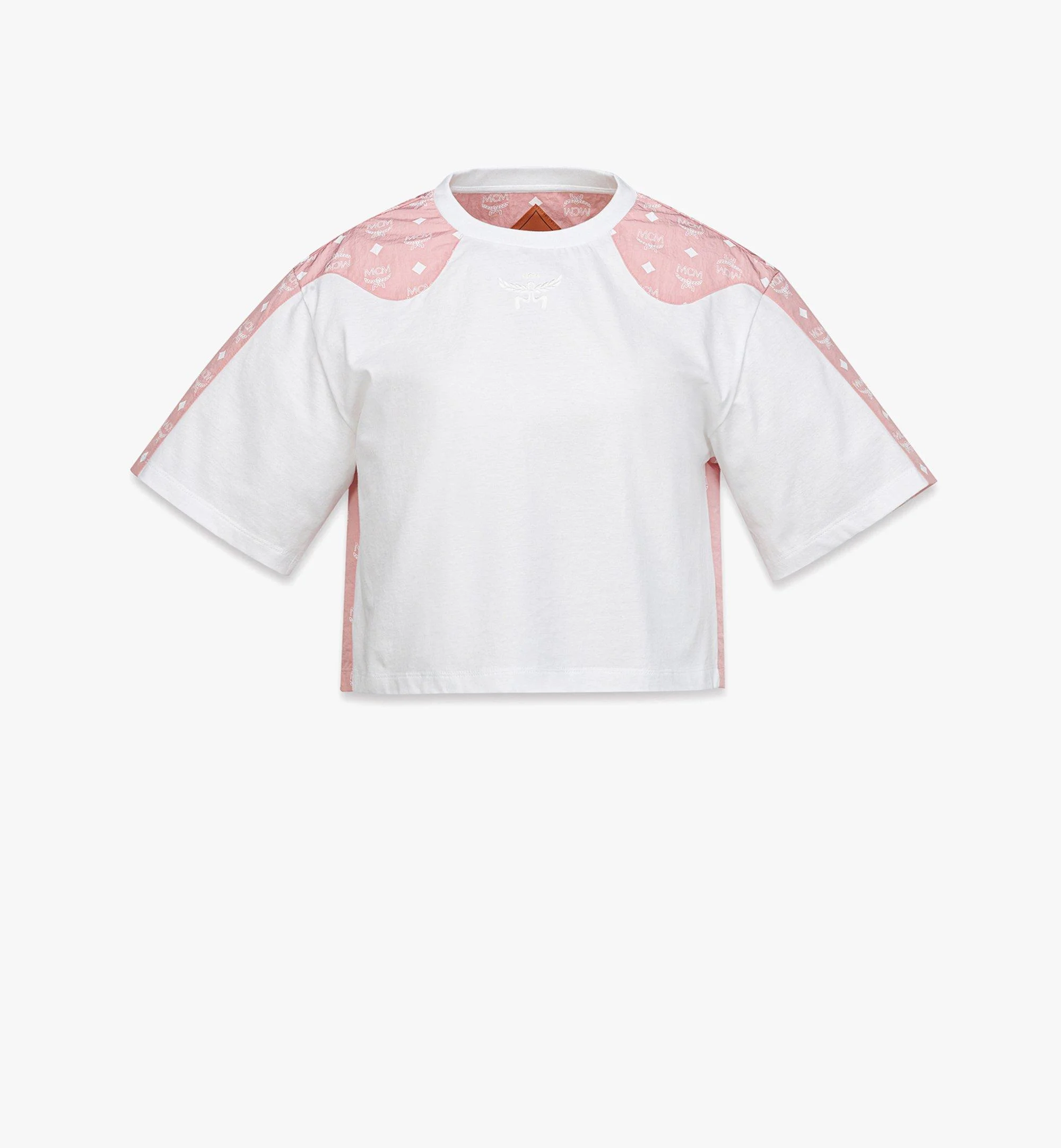 Laurel Cropped T-Shirt in Organic Cotton and Monogram ECONYL® - 1