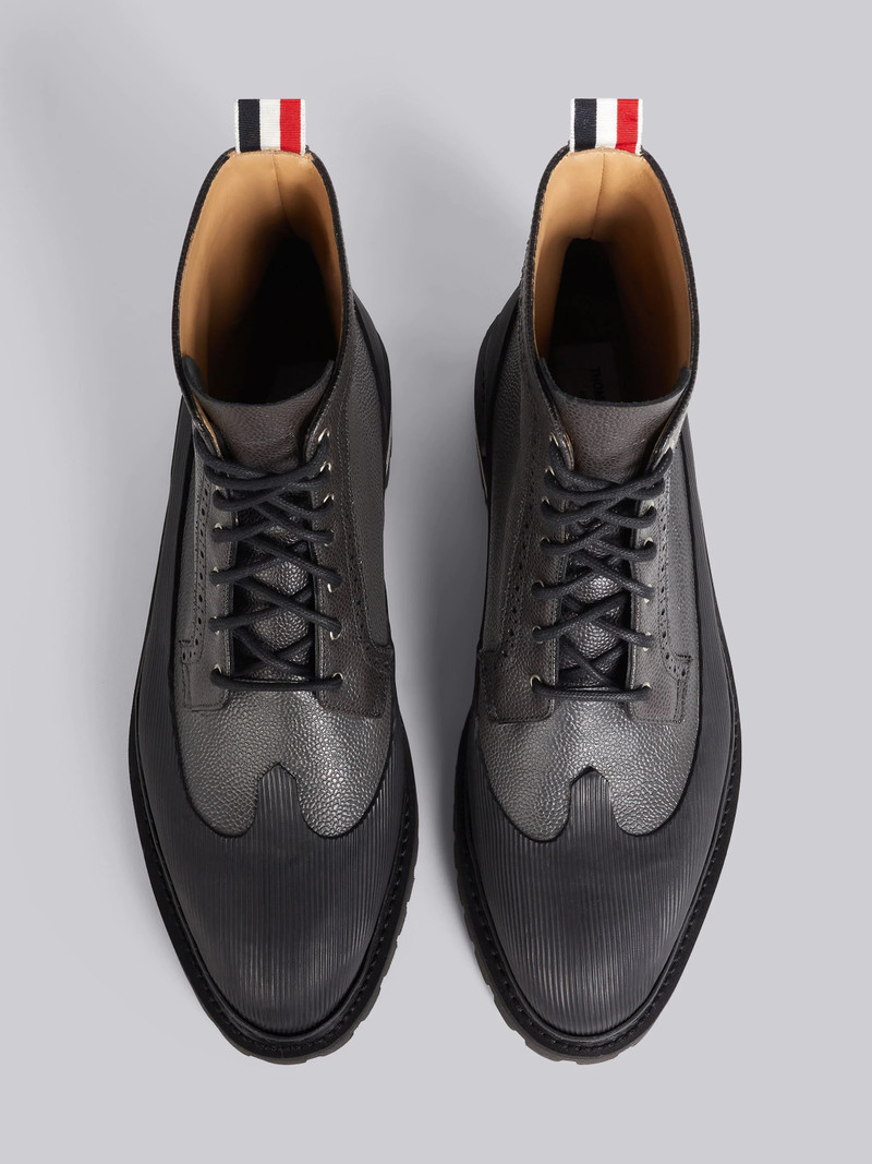 Medium Grey Pebbled Calfskin Vulcanized Longwing Boot 4